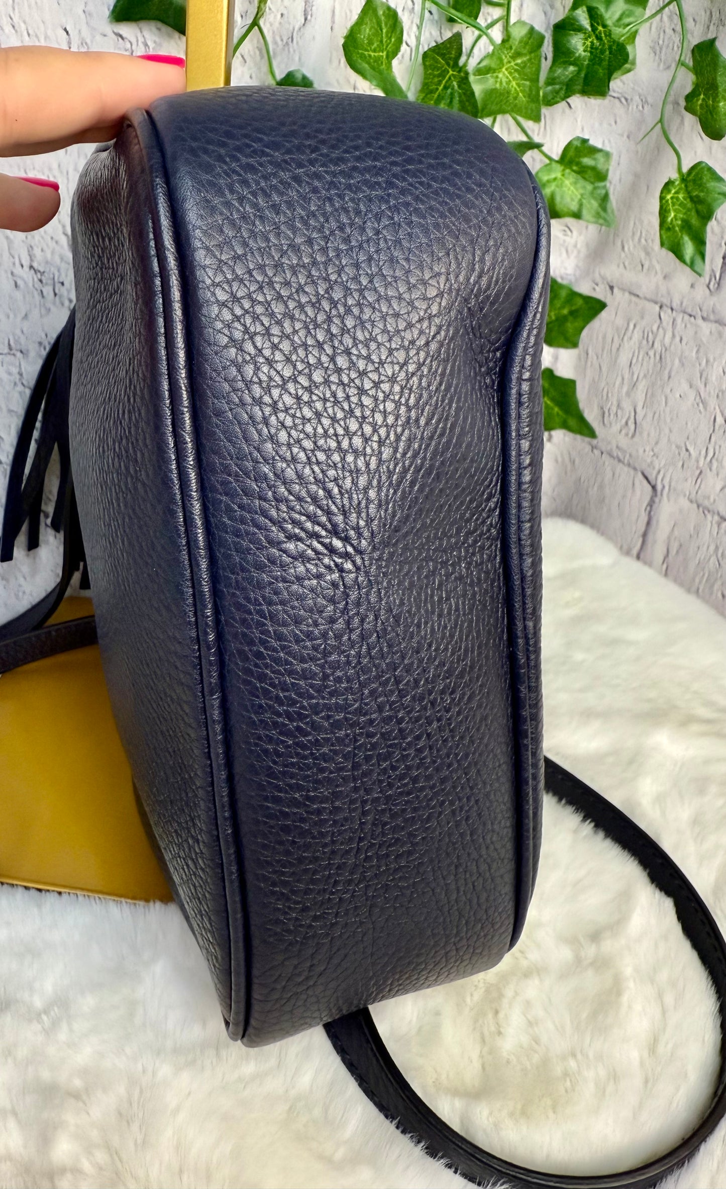 Gucci Soho Disco Dark Navy Leather Bag NWT