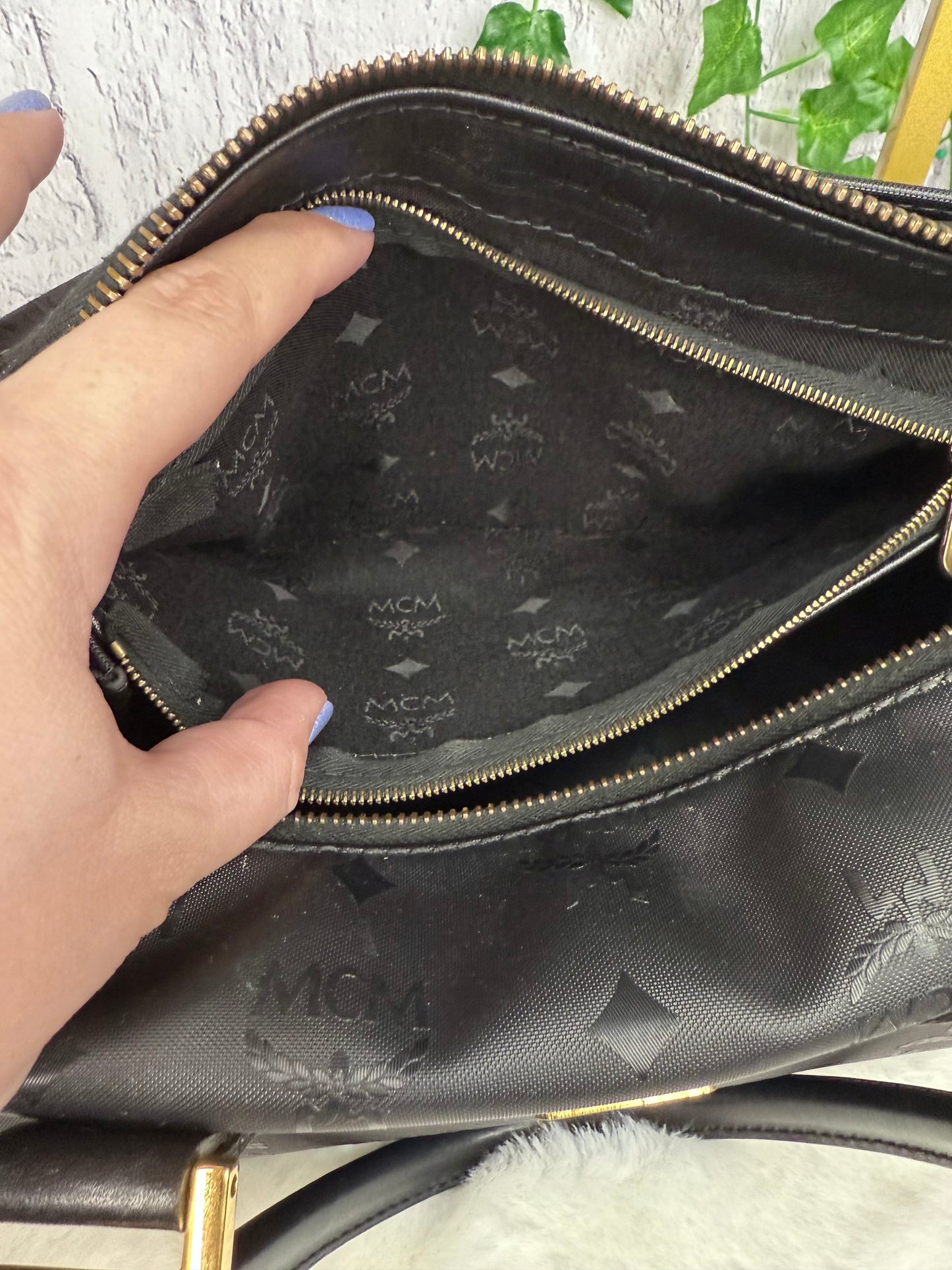 MCM Visetos Boston Bag