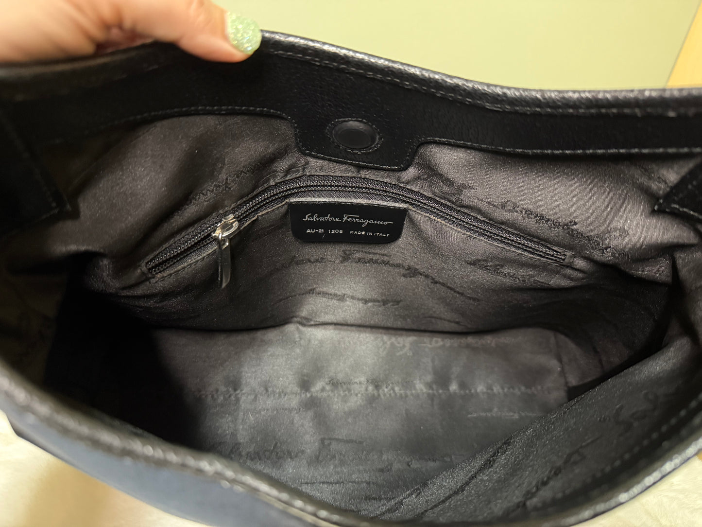 Salvatore Ferragamo Nero Cinghiale Shoulder Bag