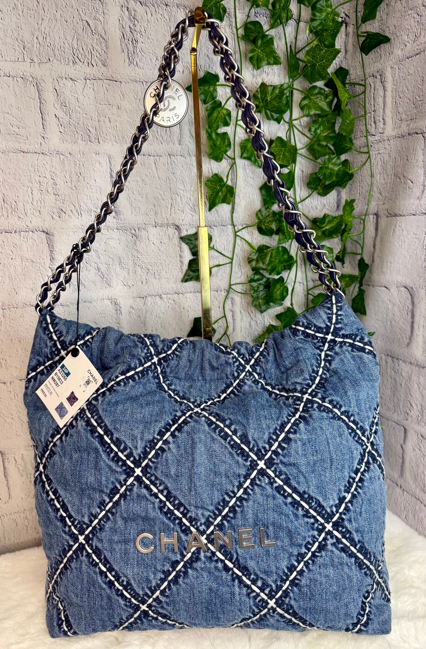 Chanel 22 Denim Hobo Bag w/ Pouch Small (Not Mini) NEW With Tags