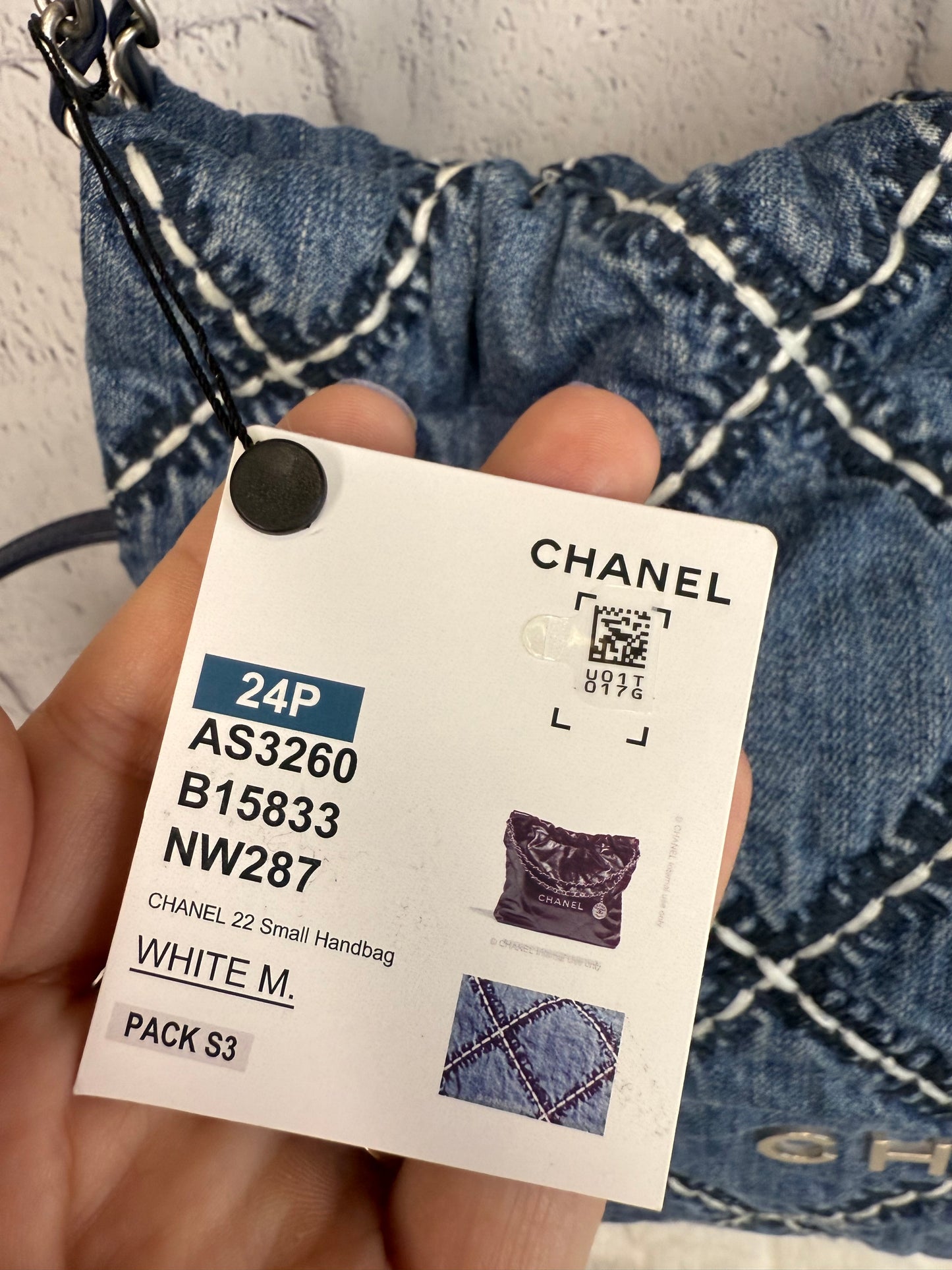 Chanel 22 Denim Hobo Bag w/ Pouch Small (Not Mini) NEW With Tags