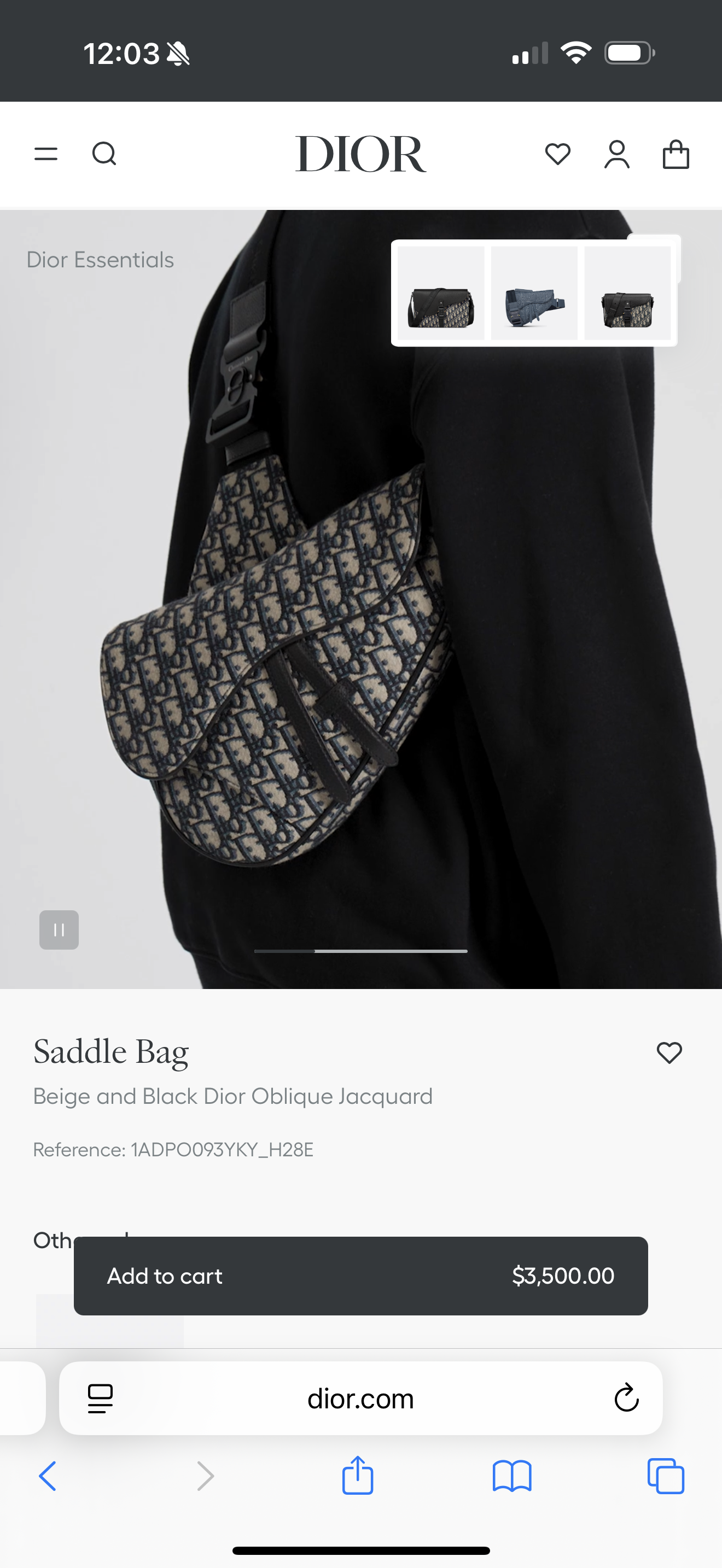 Dior Oblique Jacquard Saddle Crossbody/Belt Bag