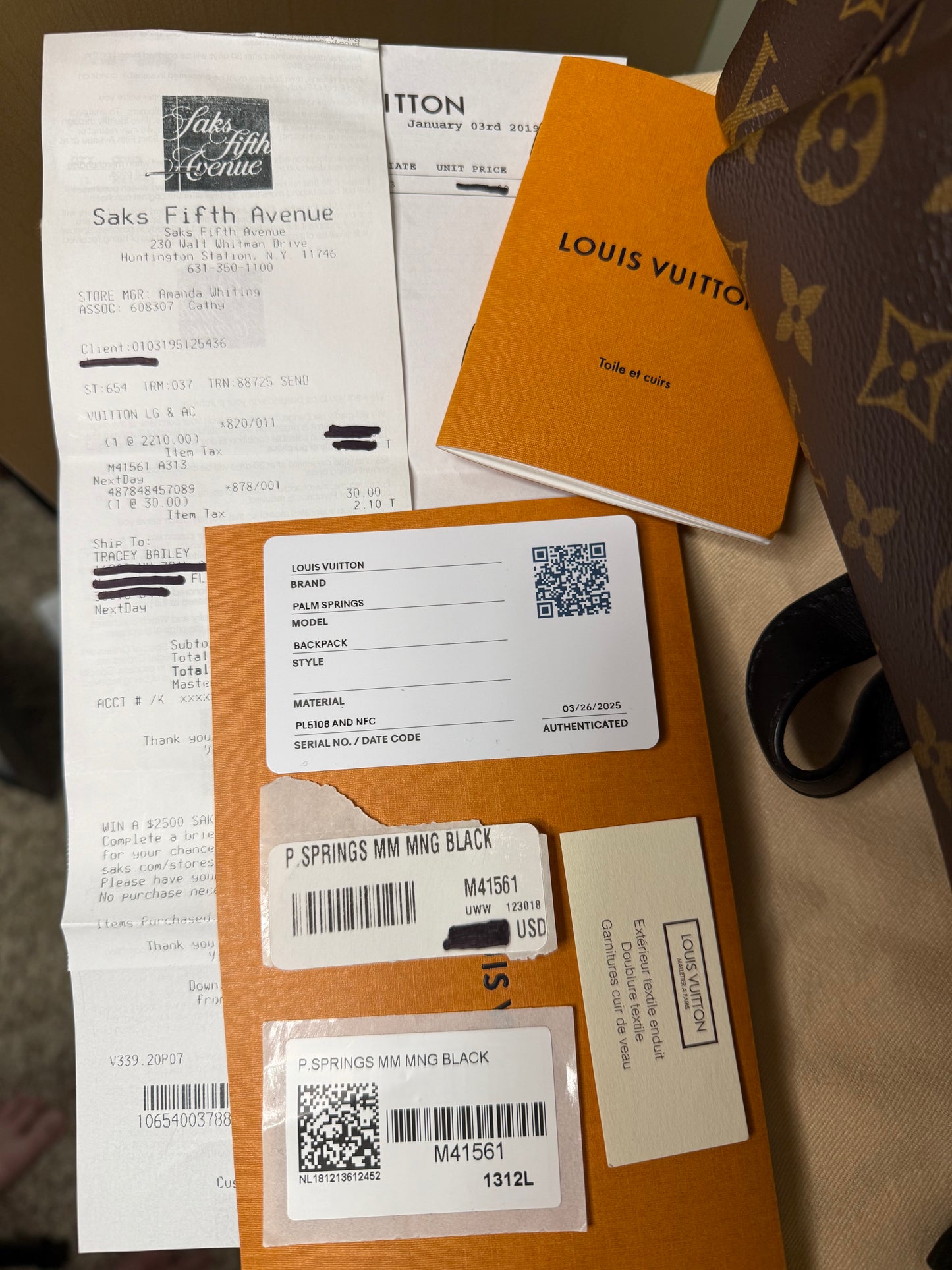 Louis Vuitton Palm Springs MM Backpack Like New/Pristine