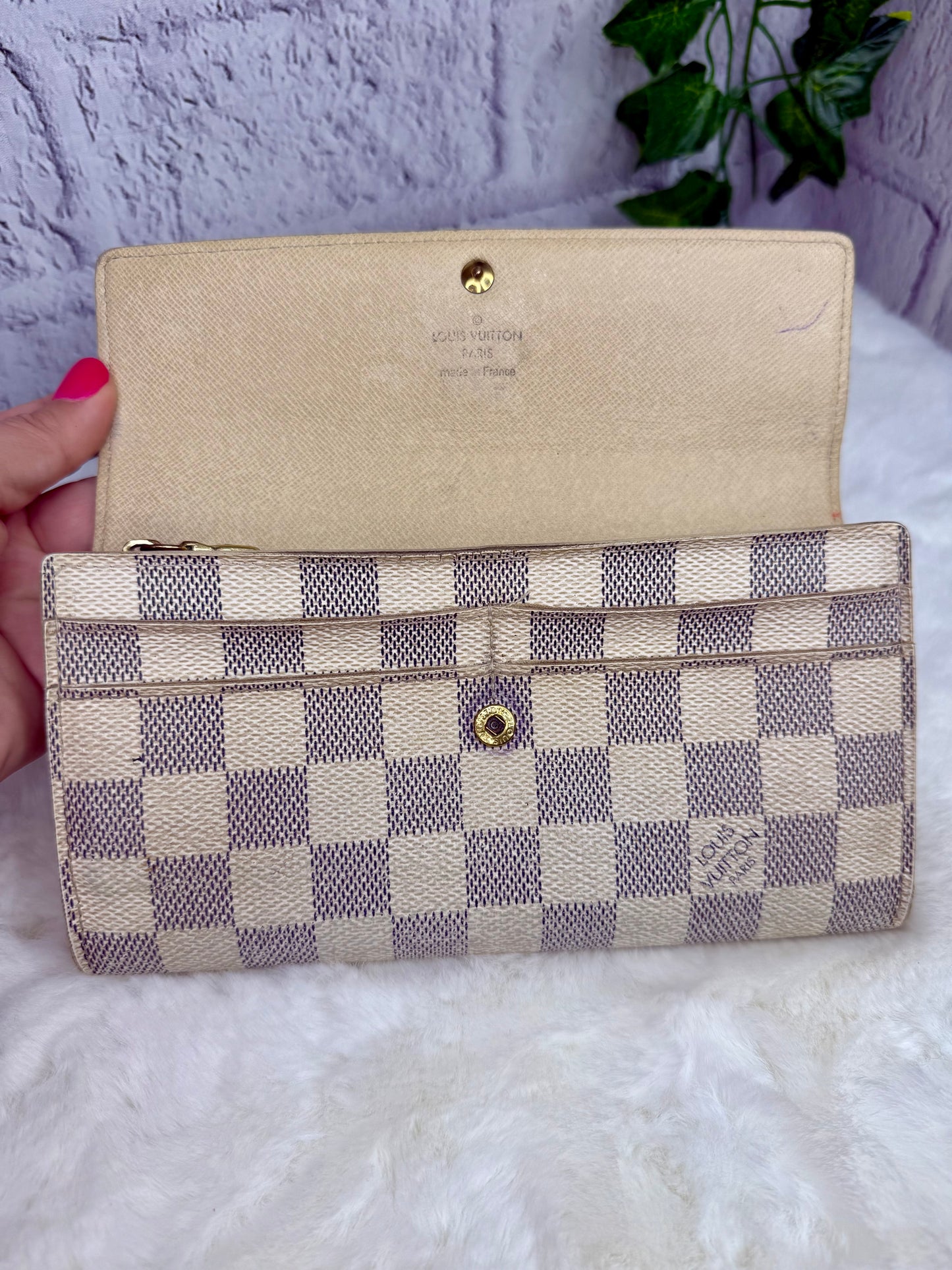 Louis Vuitton Portefeuille Sarah Wallet Damier Azur