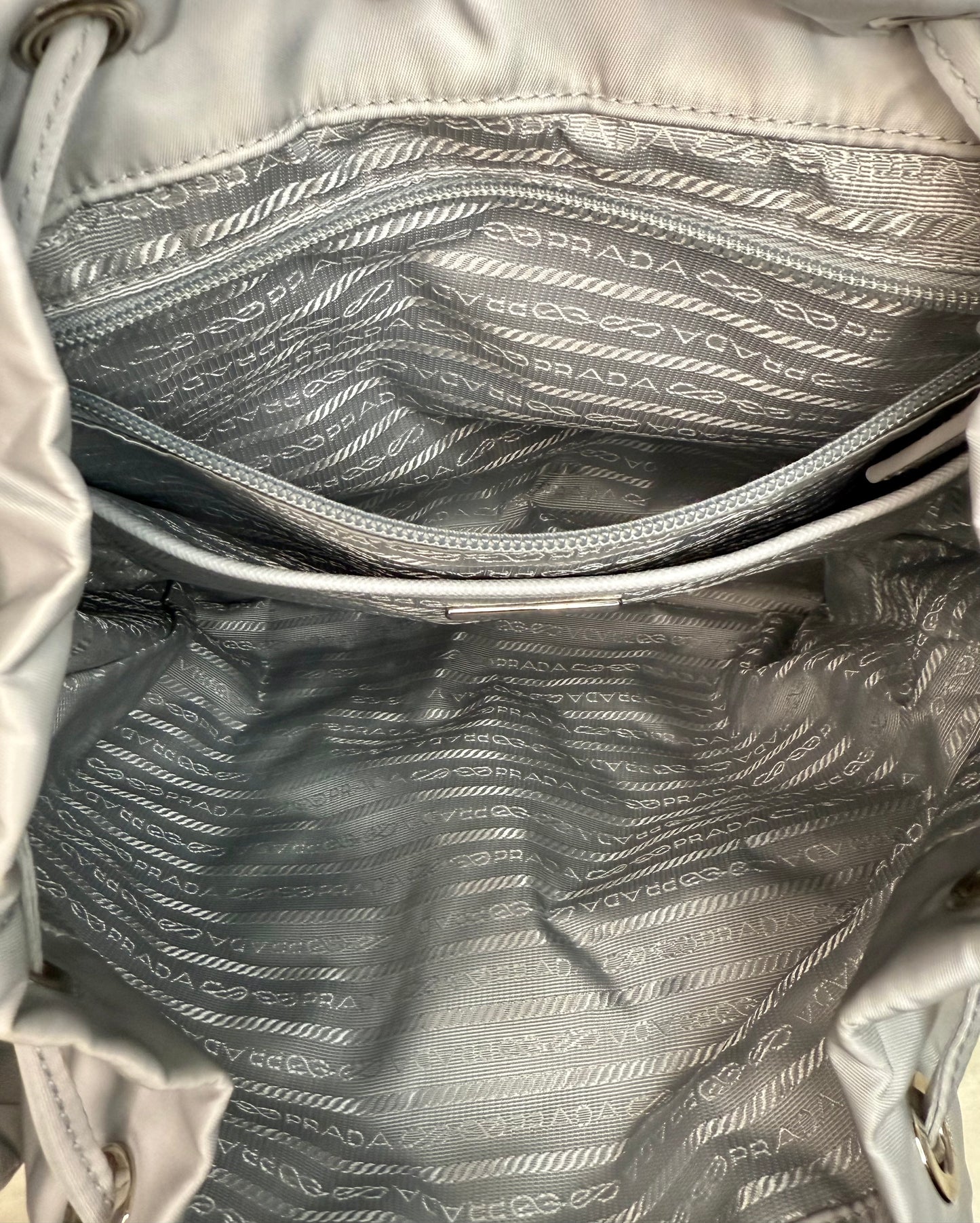 Prada Re Nylon Vela Backpack and Pouch w/ Compact Wallet and Triangles Bandeau