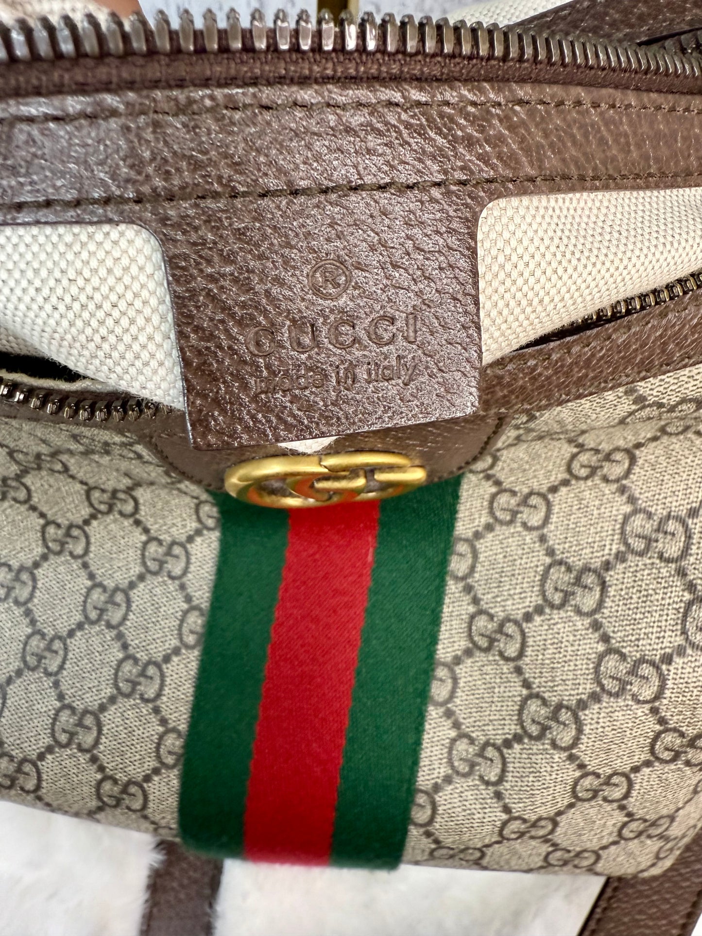 Gucci Supreme Ophidia Half Moon Hobo Bag Small