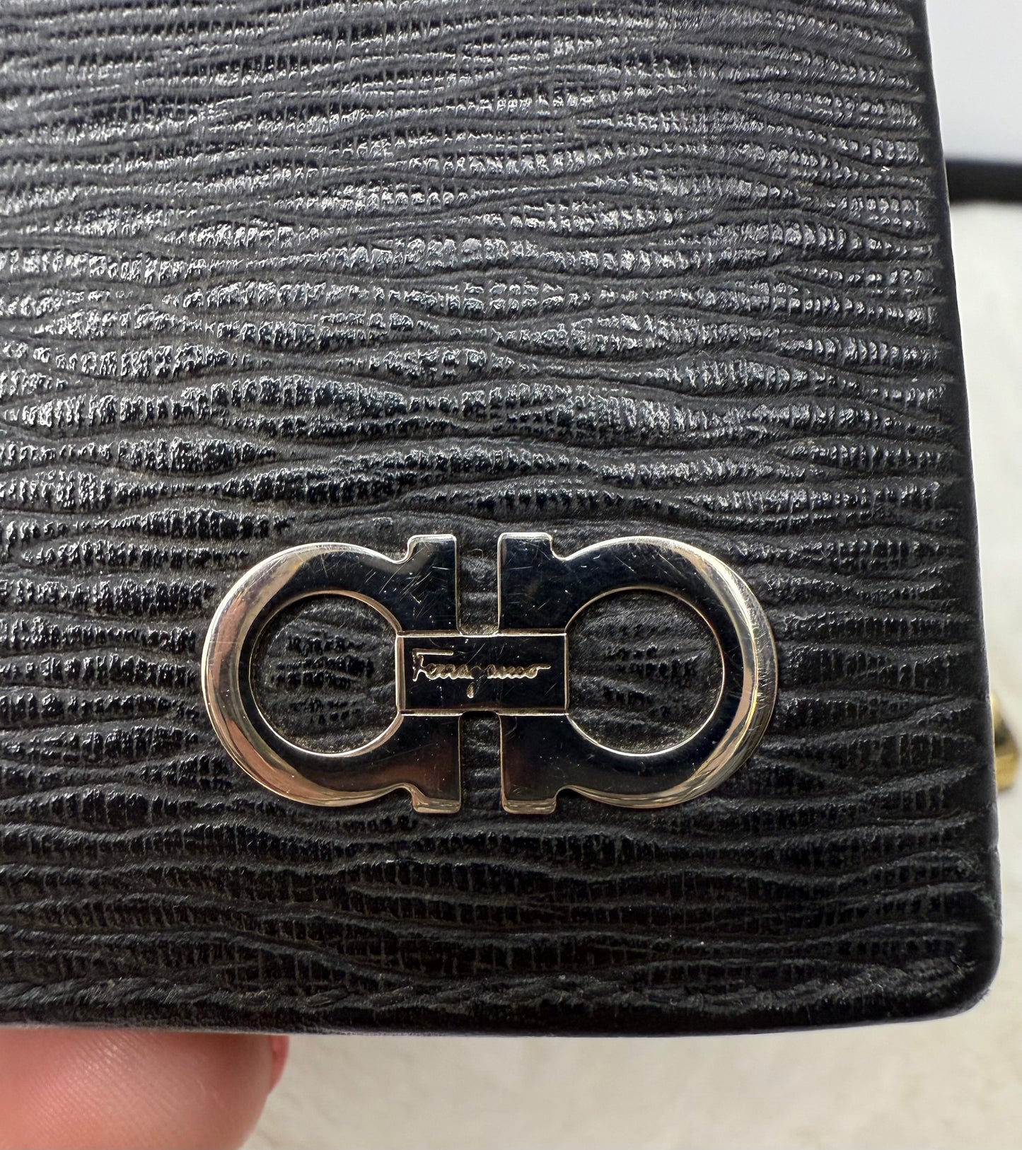 Salvatore Ferragamo Gancini Organizer Wallet Black