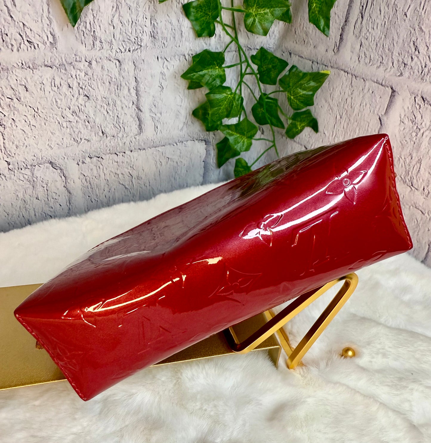 Louis Vuitton Red Vernis Cosmetic Pouch PM