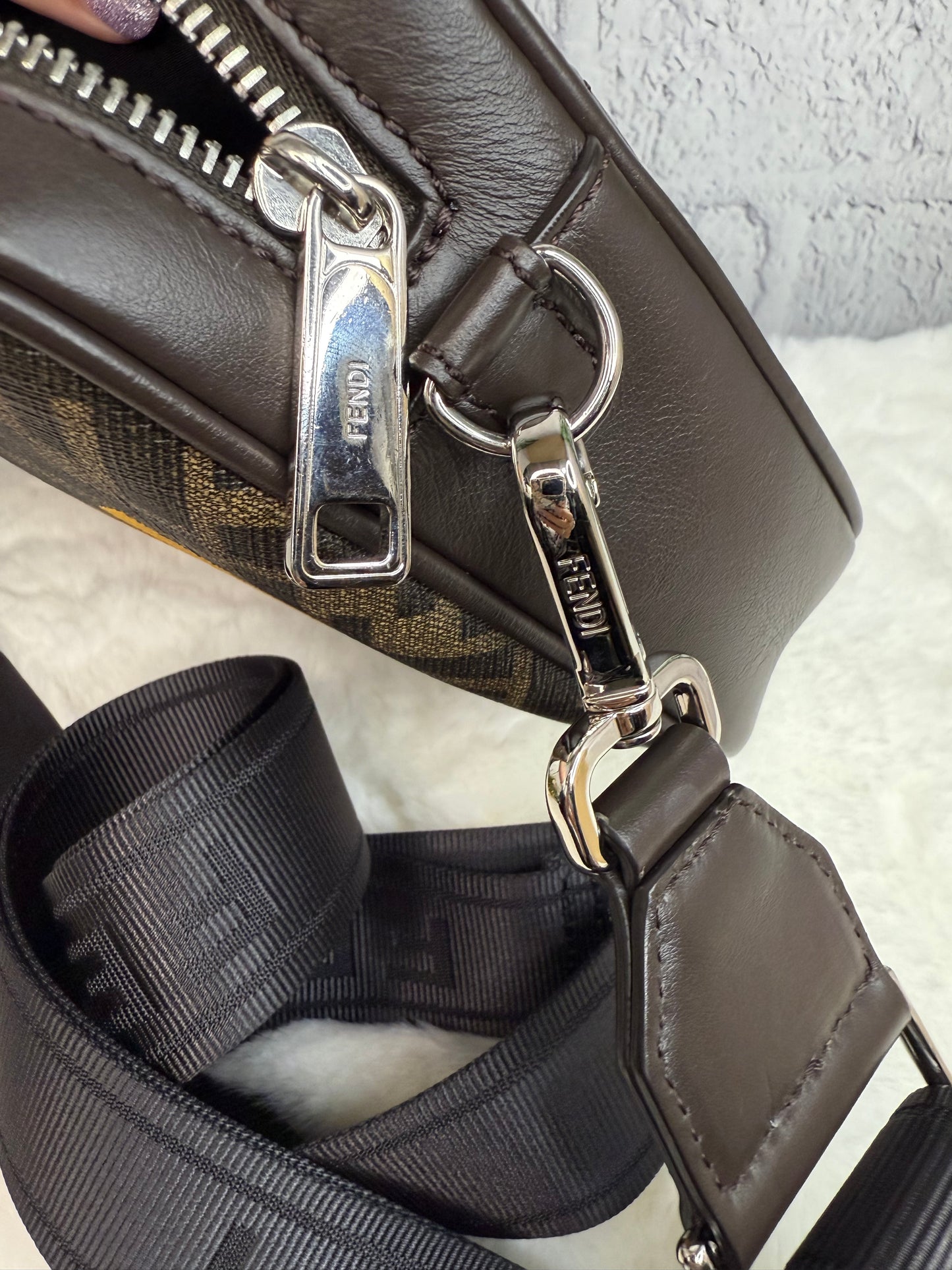 FENDI FF Logo Crossbody Camera Bag