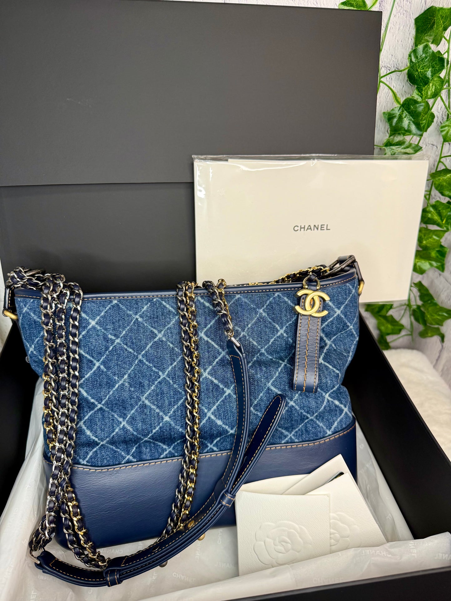 Chanel Denim Gabrielle Zip Hobo Large