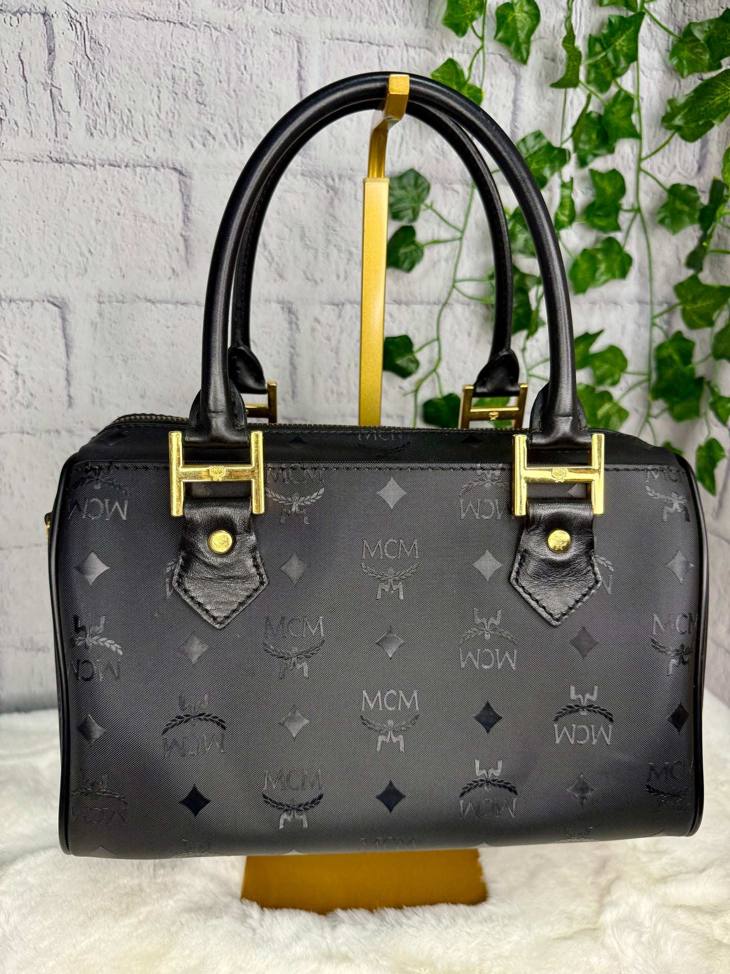 MCM Visetos Boston Bag