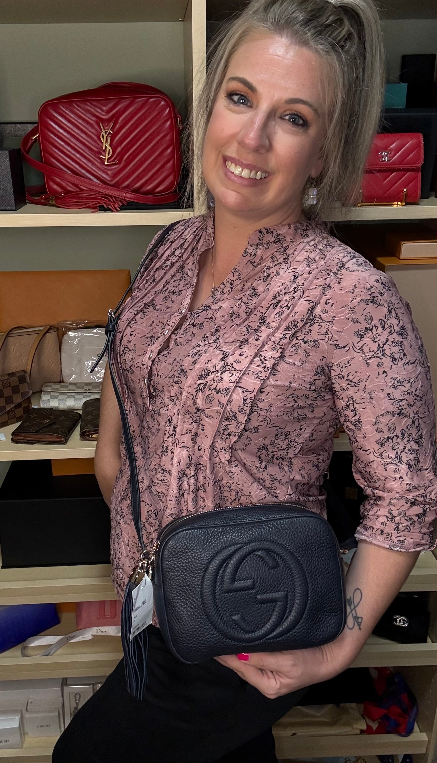 Gucci Soho Disco Dark Navy Leather Bag NWT