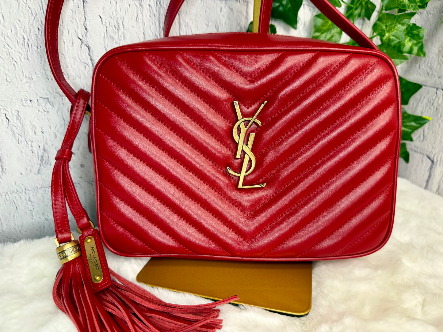 YSL Saint Laurent Red Lou Camera Bag