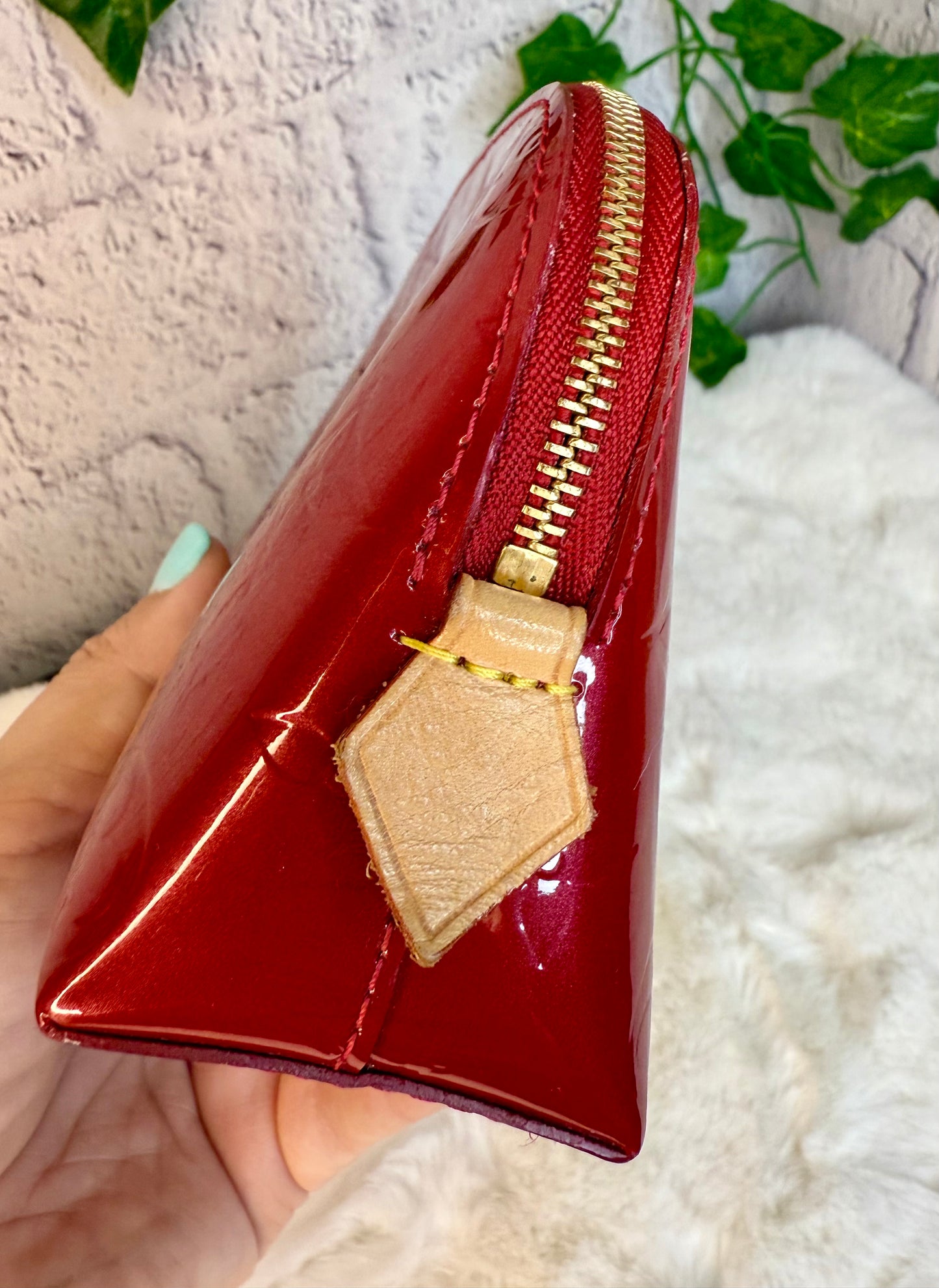 Louis Vuitton Red Vernis Cosmetic Pouch PM