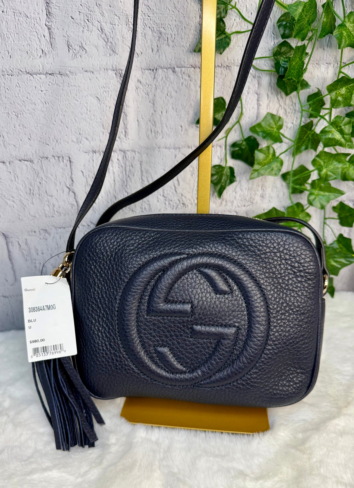 Gucci Soho Disco Dark Navy Leather Bag NWT