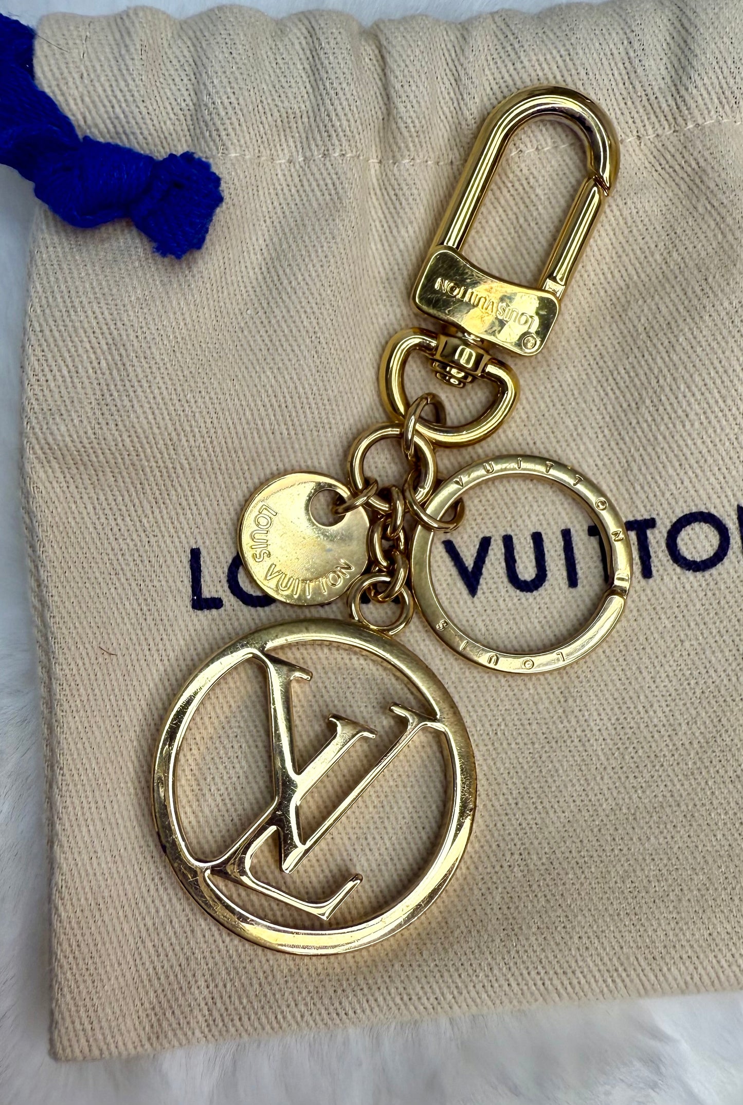 Louis Vuitton Gold Circles Keychain Bag Charm