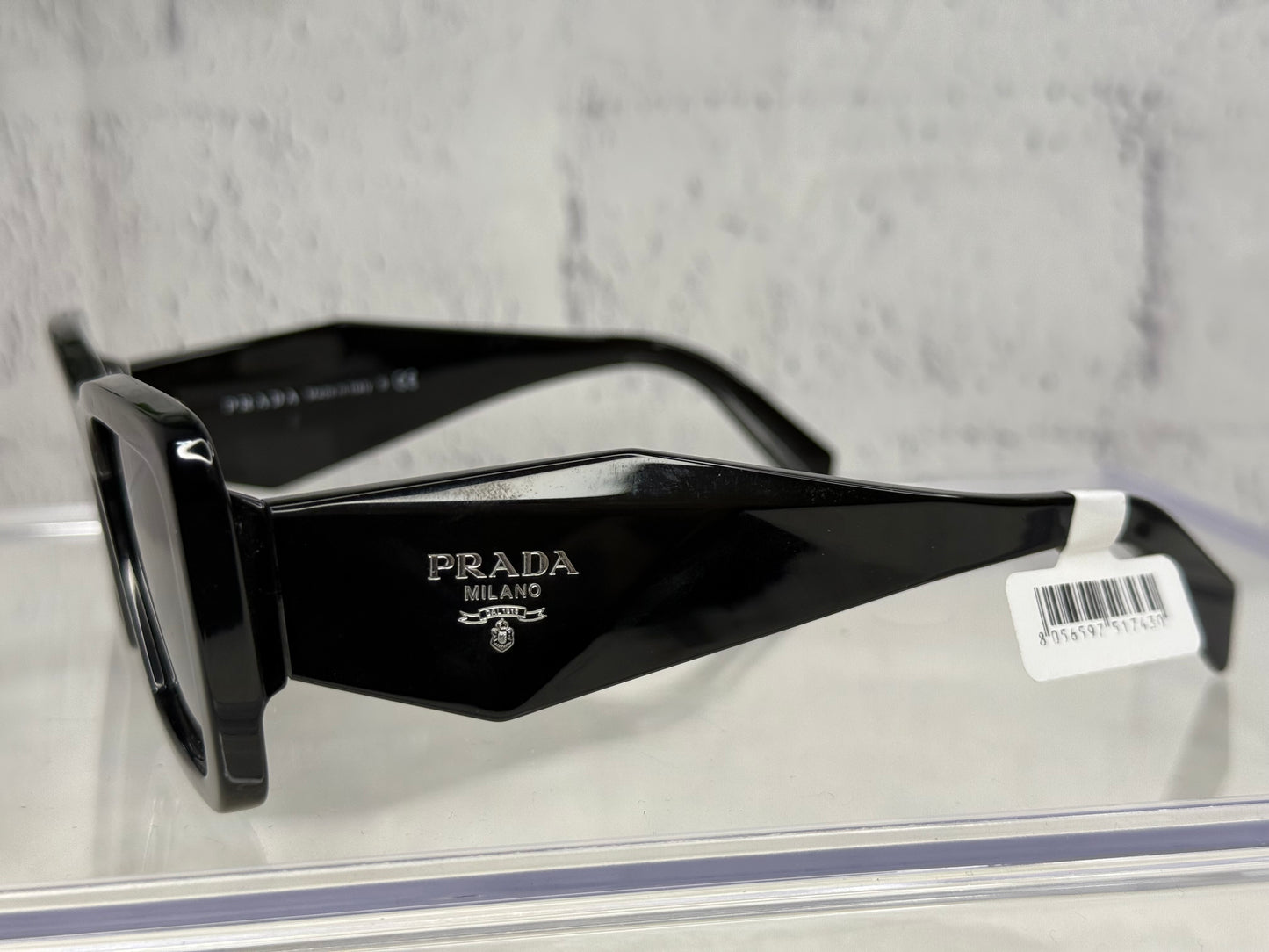 Prada SPR 08Y Black Butterly Frame Sunglasses