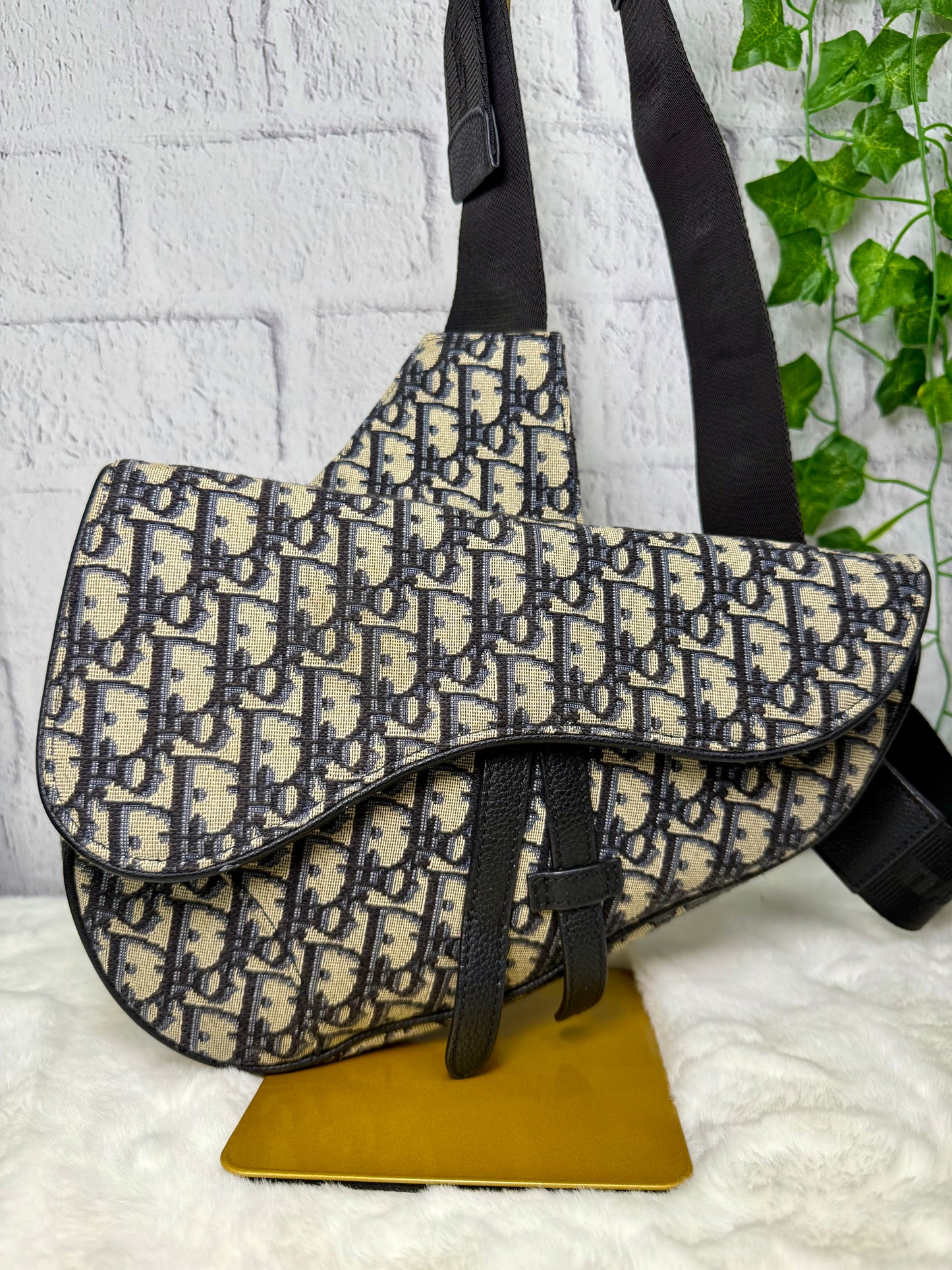 Dior Oblique Jacquard Saddle Crossbody/Belt Bag