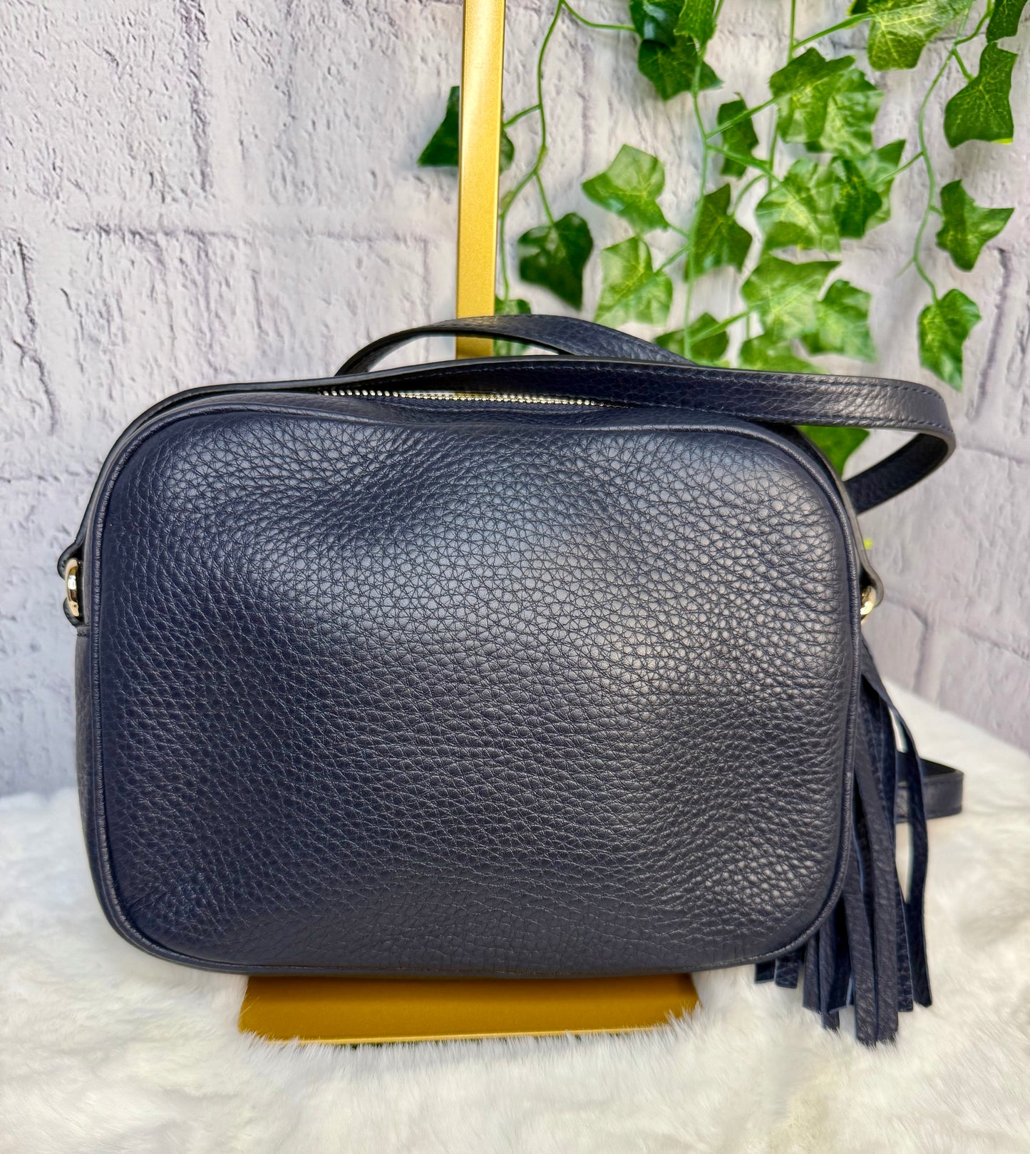 Gucci Soho Disco Dark Navy Leather Bag NWT