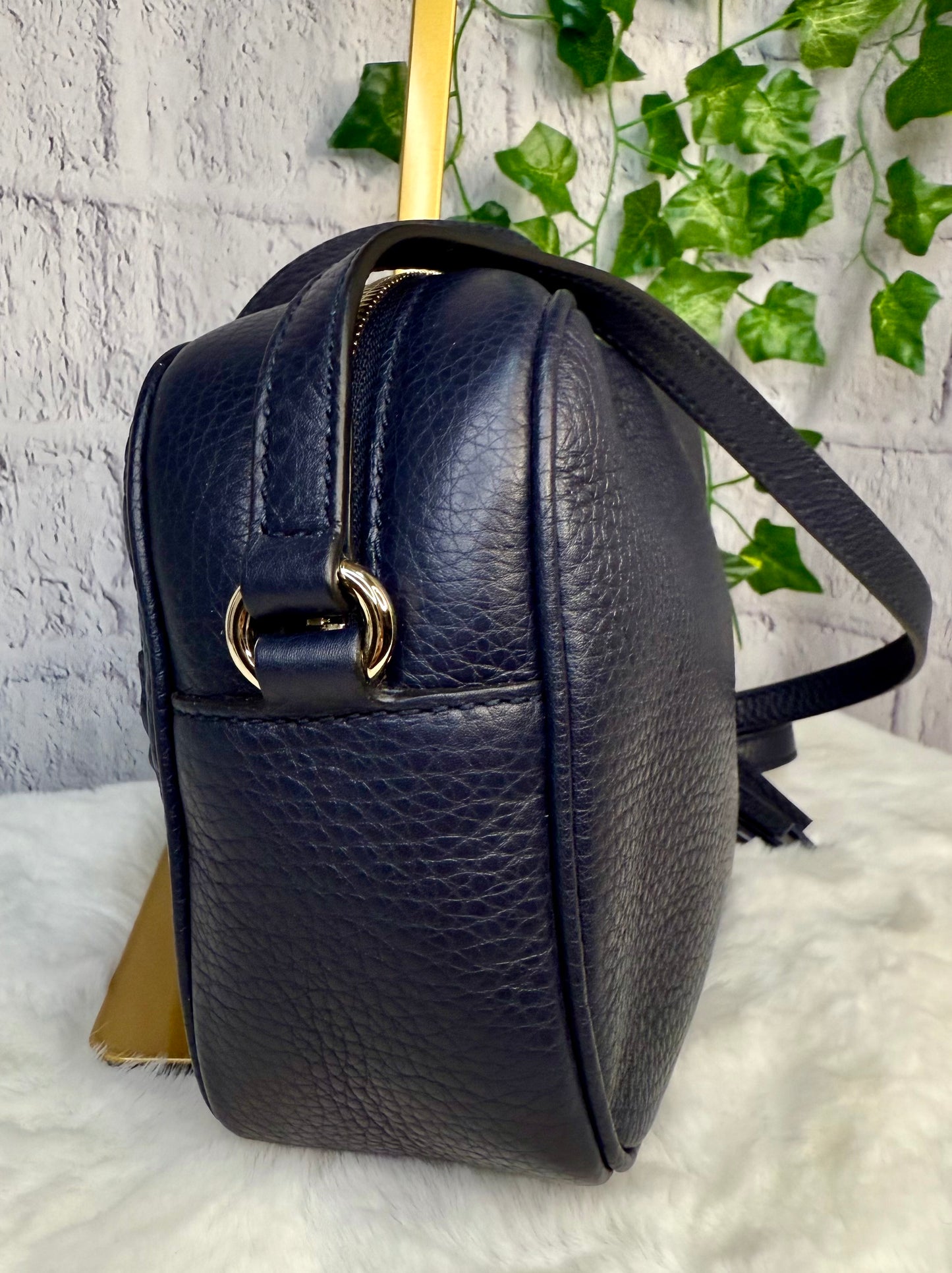 Gucci Soho Disco Dark Navy Leather Bag NWT