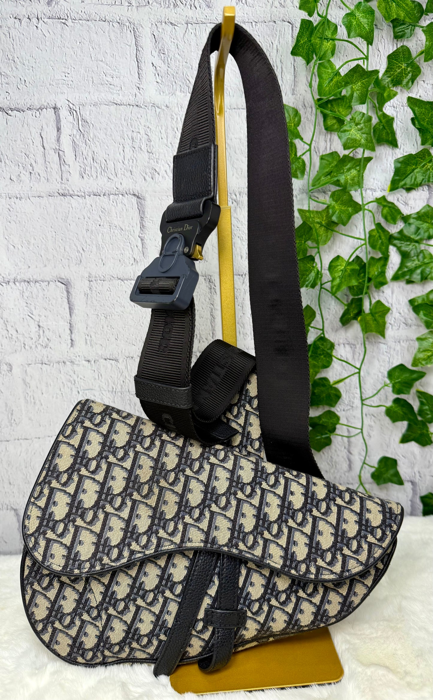 Dior Oblique Jacquard Saddle Crossbody/Belt Bag