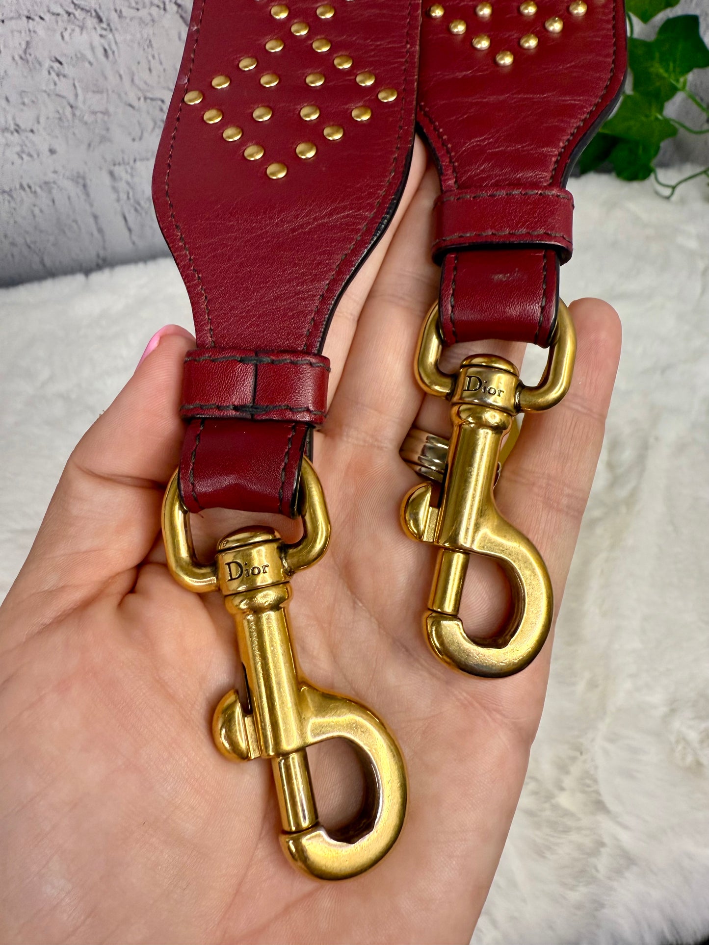 DIOR Gold Studded Cannage Leather Lady Dior
