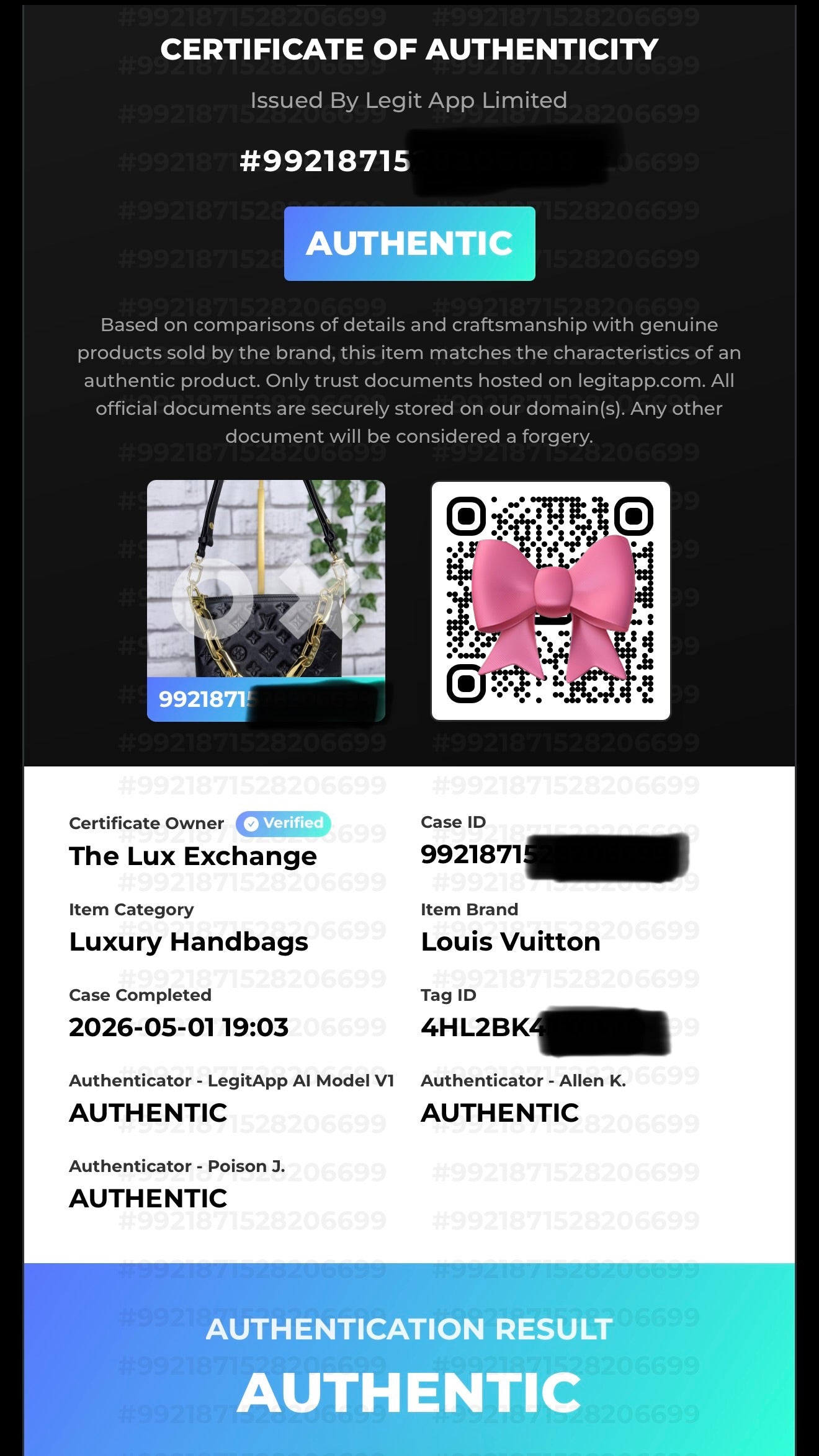 Louis Vuitton Coussin BB (Black) - Great/Excellent Condition