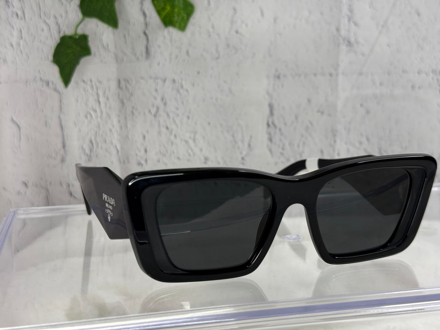 Prada SPR 08Y Black Butterly Frame Sunglasses