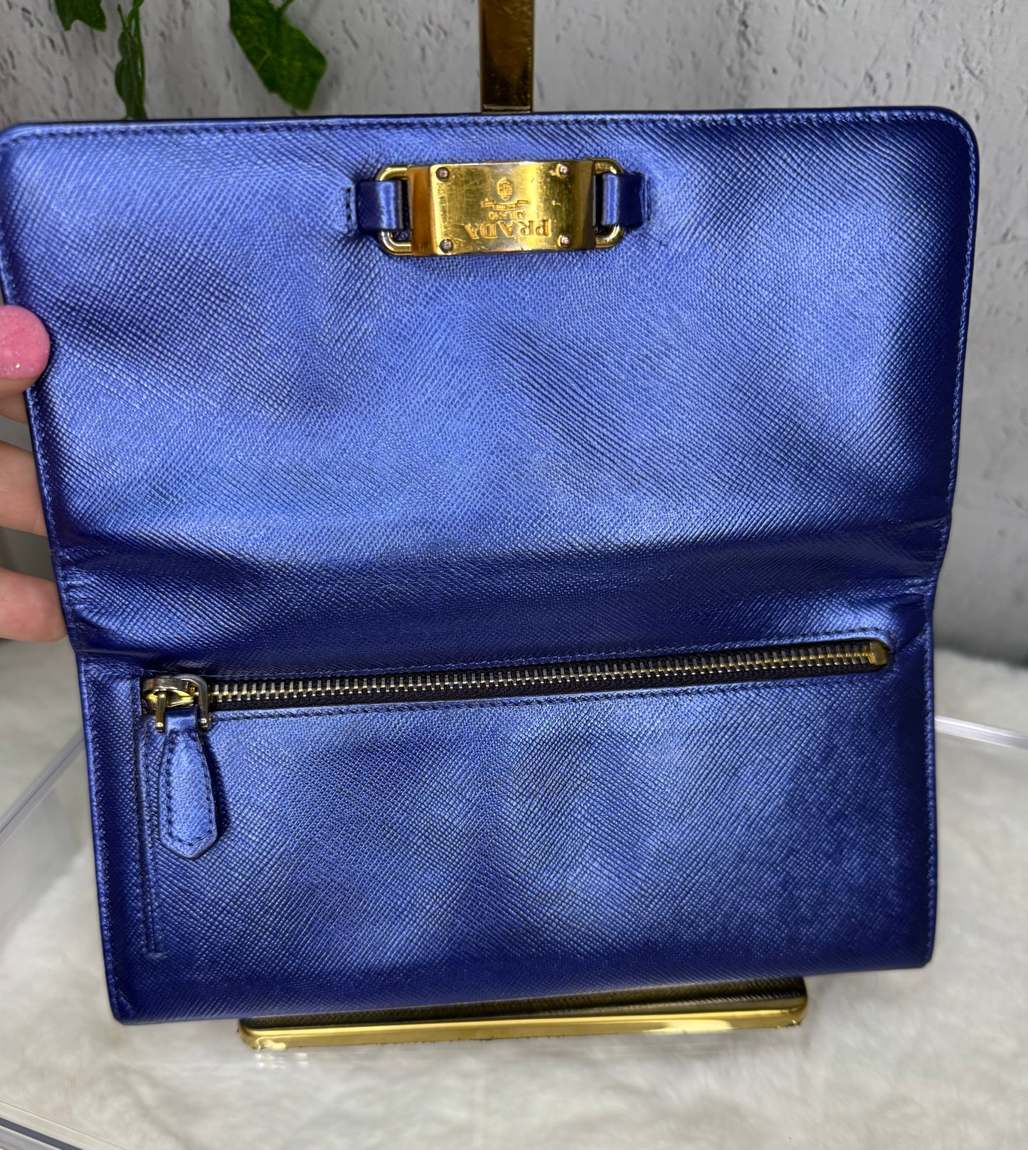 Prada Saffiano Leather Continental Long Wallet - Metallic Bicolor