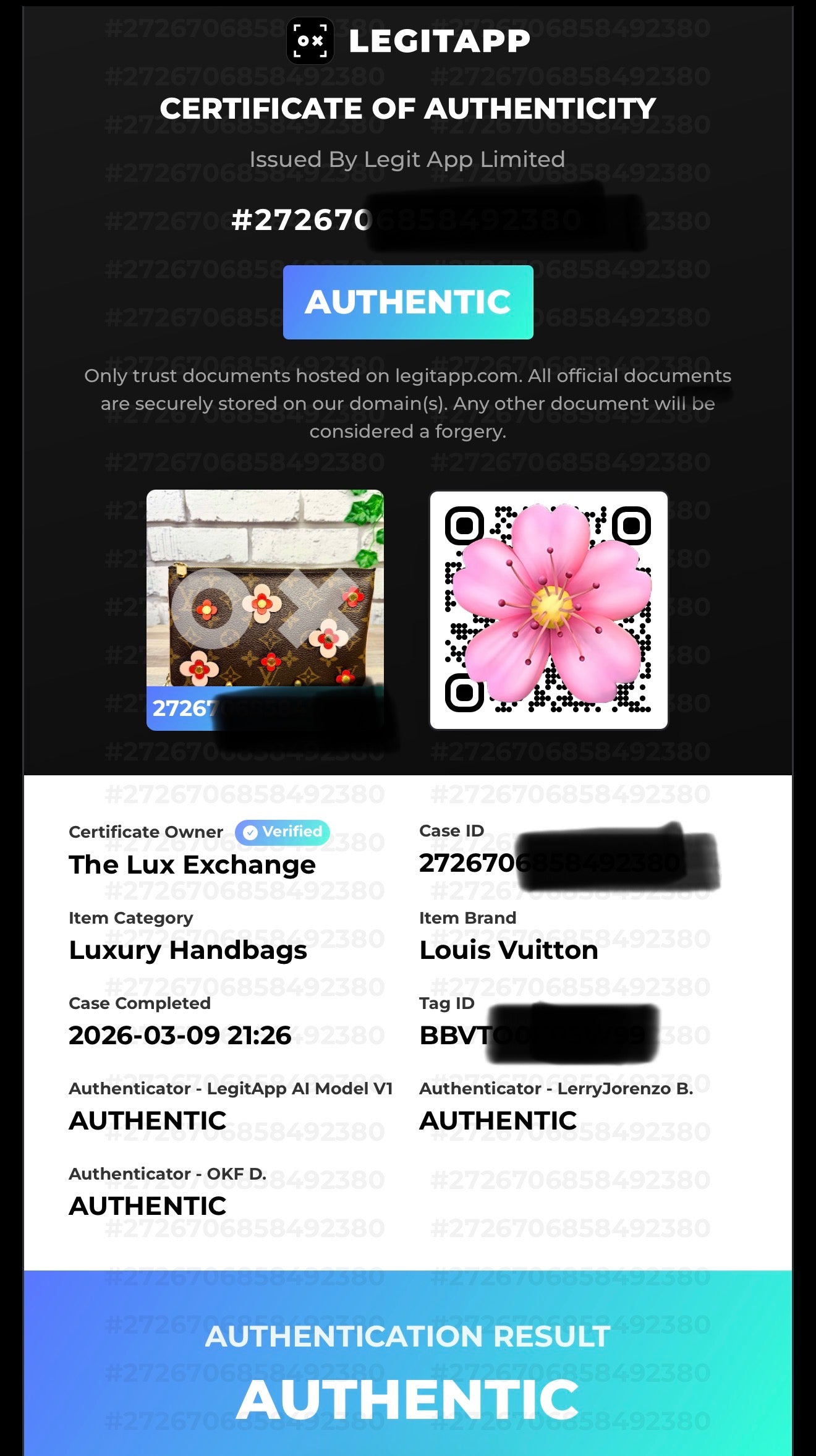 Pre-Owned Louis Vuitton “Blooming Flowers” Double Zip Pochette