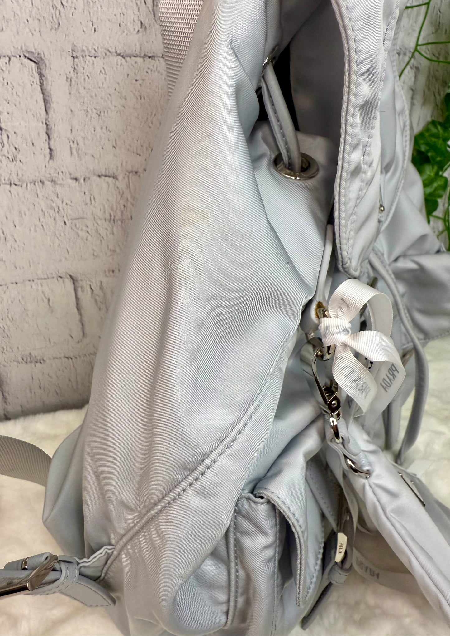Prada Re Nylon Vela Backpack and Pouch w/ Compact Wallet and Triangles Bandeau
