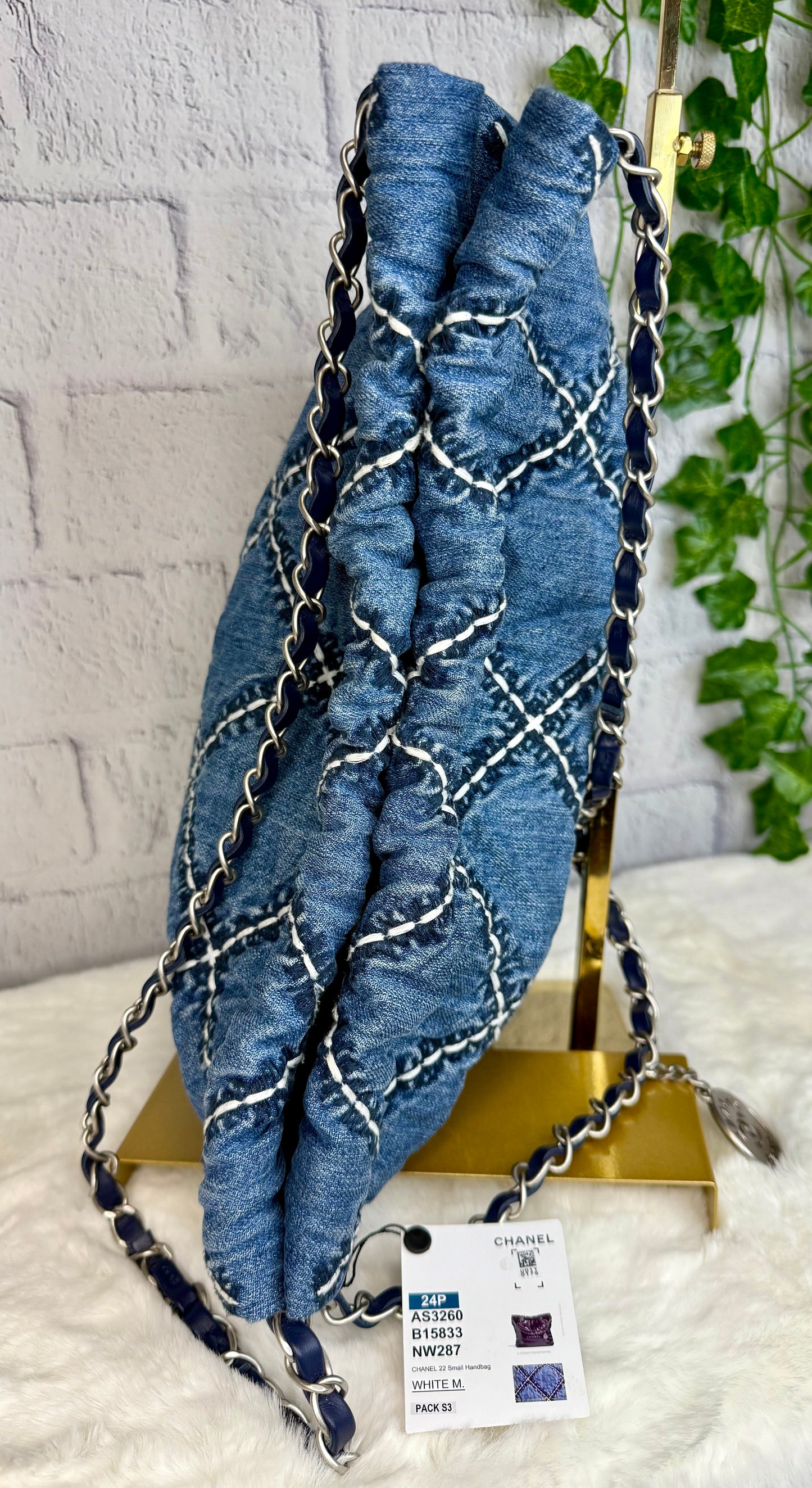 Chanel 22 Denim Hobo Bag w/ Pouch Small (Not Mini) NEW With Tags