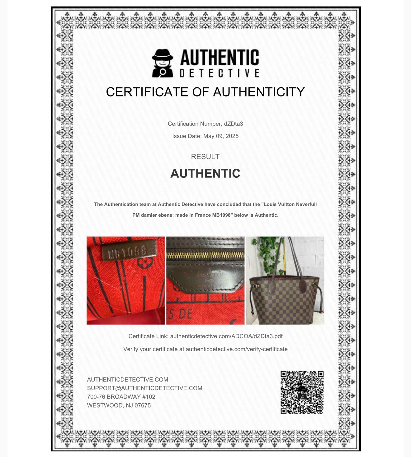 Louis Vuitton Neverfull PM Damier Ebene