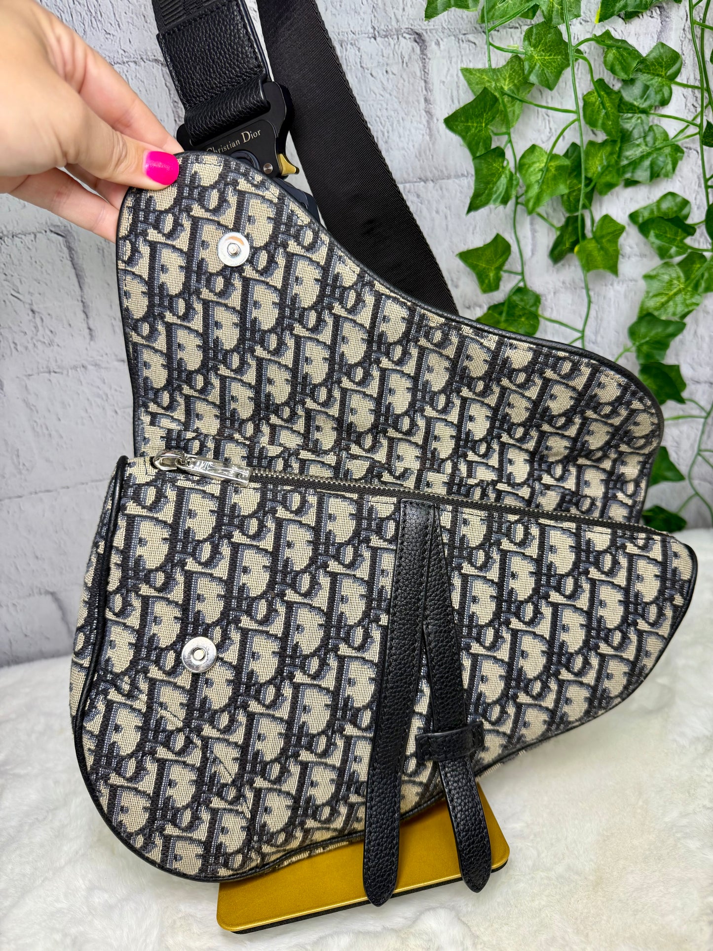 Dior Oblique Jacquard Saddle Crossbody/Belt Bag