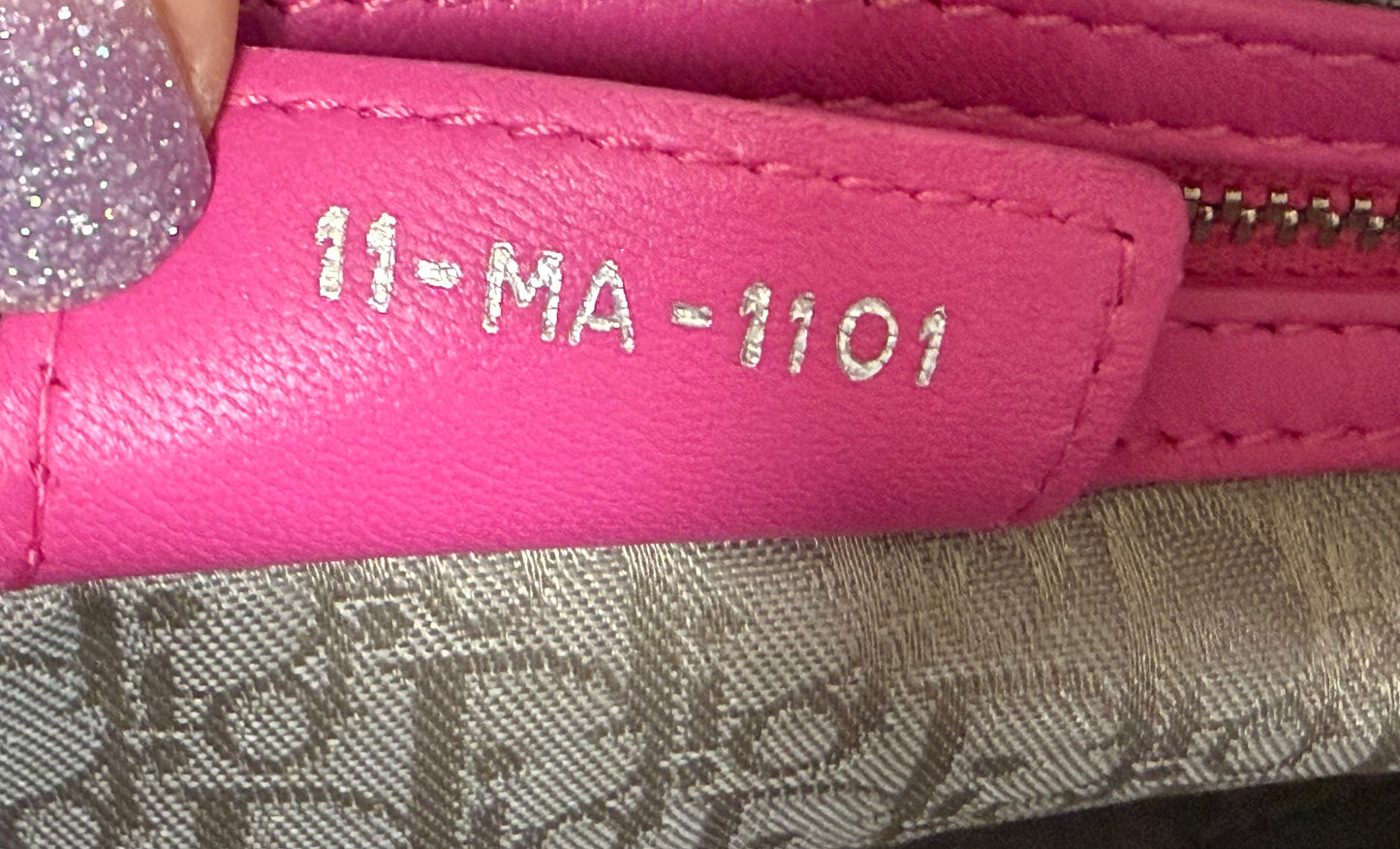 DIOR Lambskin Leather Cannage Lady Dior Large (Fuchsia)