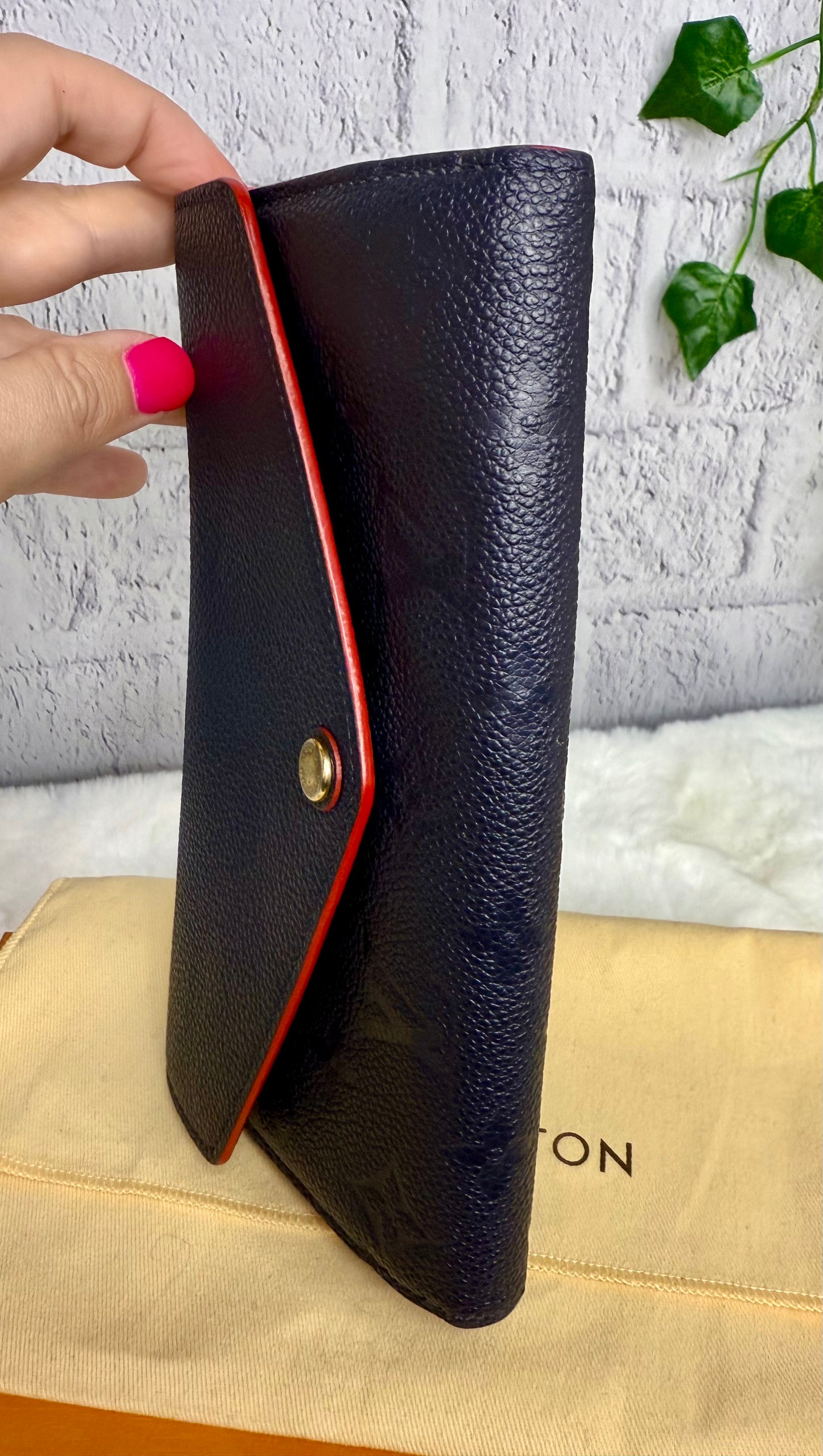 Louis Vuitton Sarah Empreinte Leather Wallet Marine Rouge