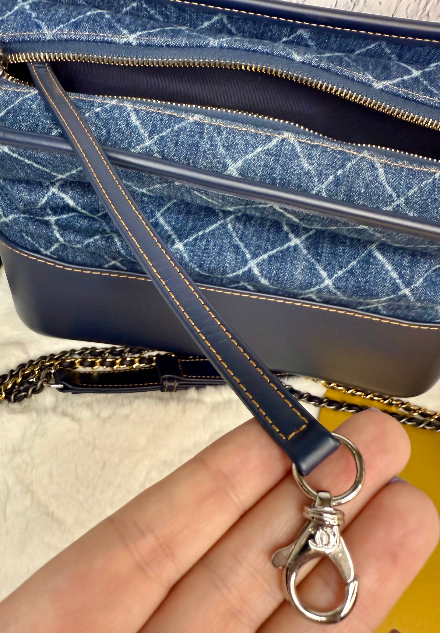 Chanel Denim Gabrielle Zip Hobo Large