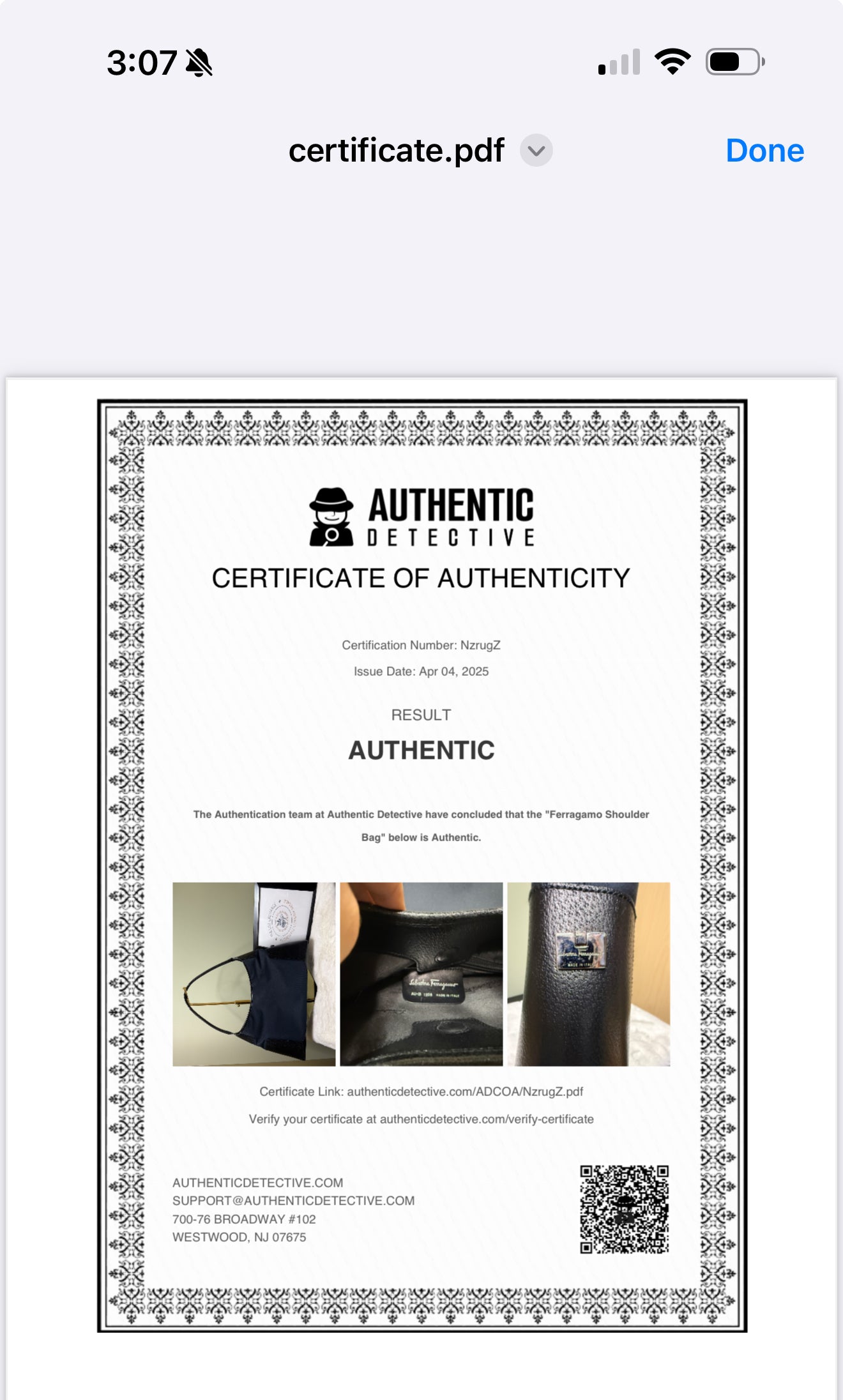 Salvatore Ferragamo Nero Cinghiale Shoulder Bag