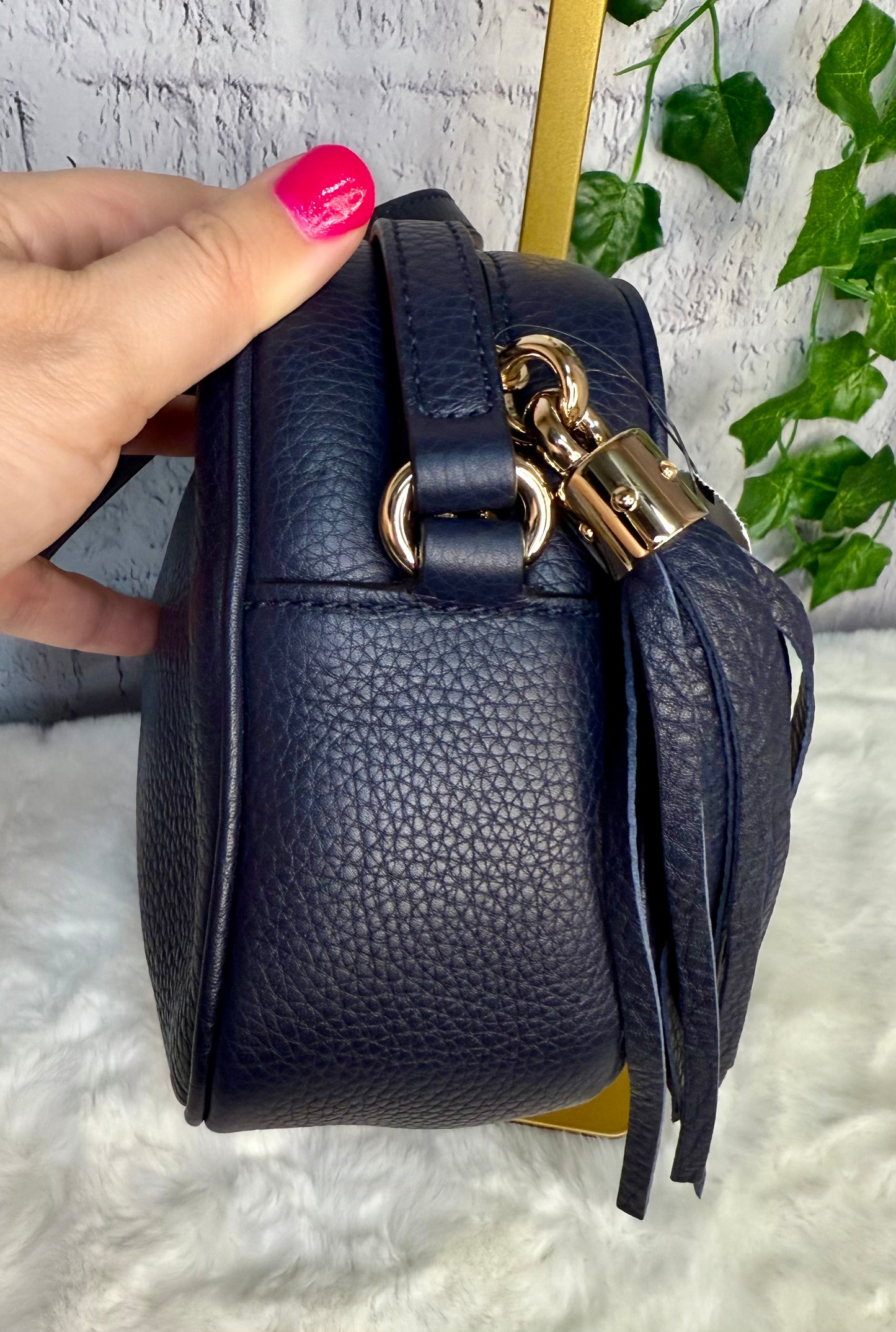 Gucci Soho Disco Dark Navy Leather Bag NWT