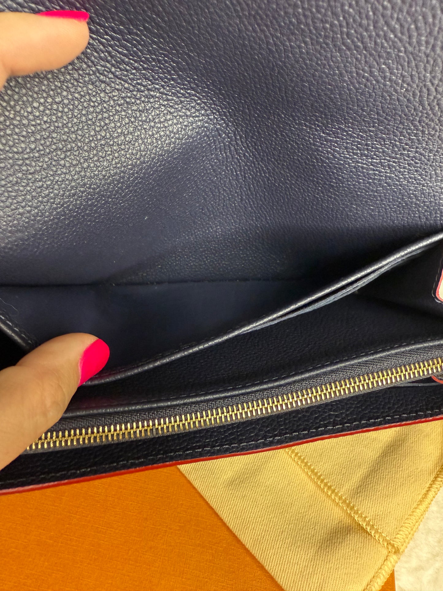 Louis Vuitton Sarah Empreinte Leather Wallet Marine Rouge