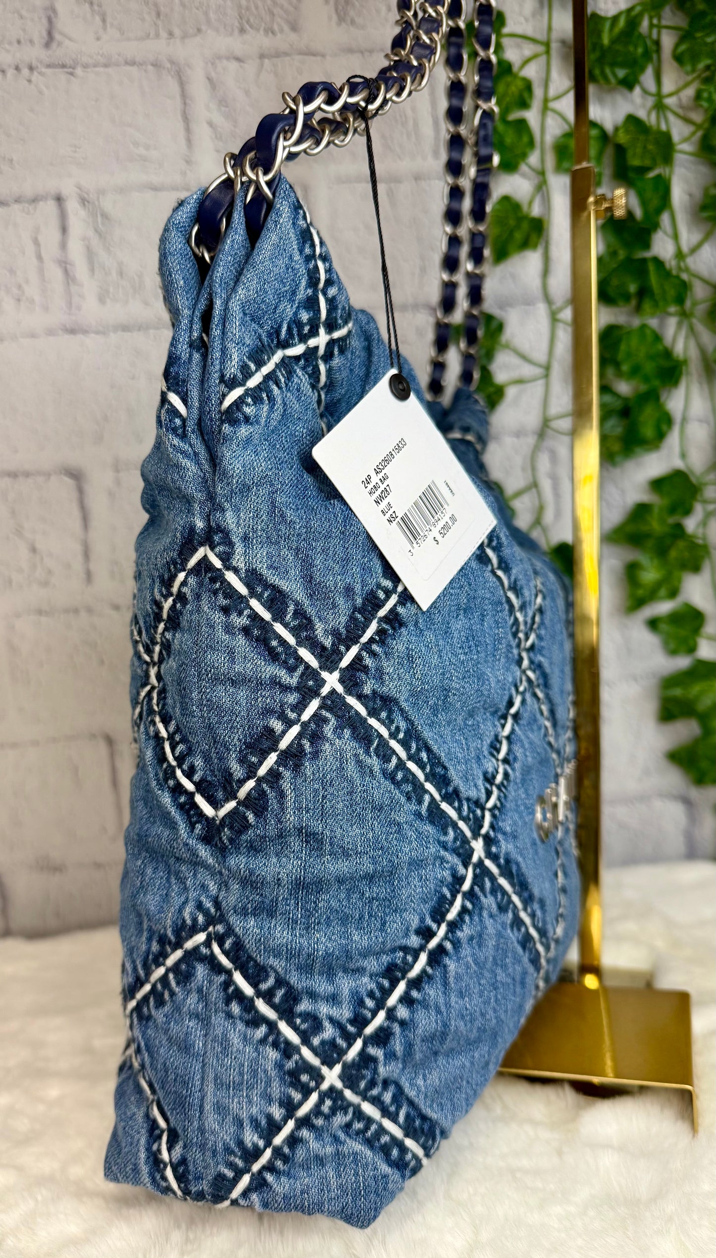 Chanel 22 Denim Hobo Bag w/ Pouch Small (Not Mini) NEW With Tags