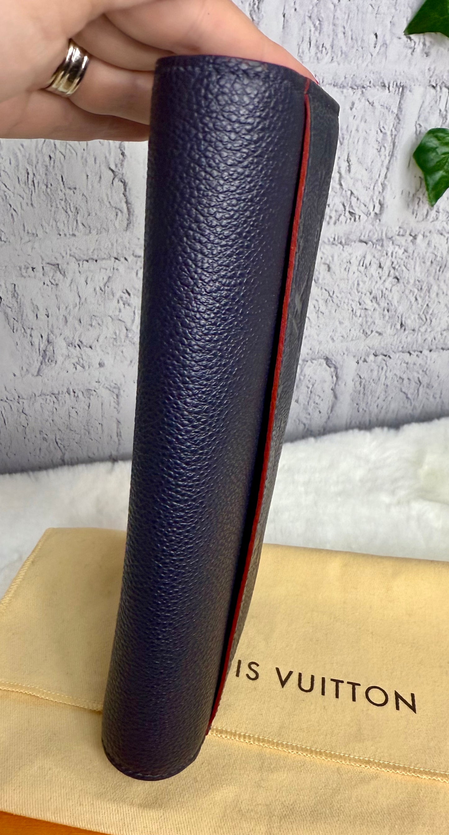 Louis Vuitton Sarah Empreinte Leather Wallet Marine Rouge