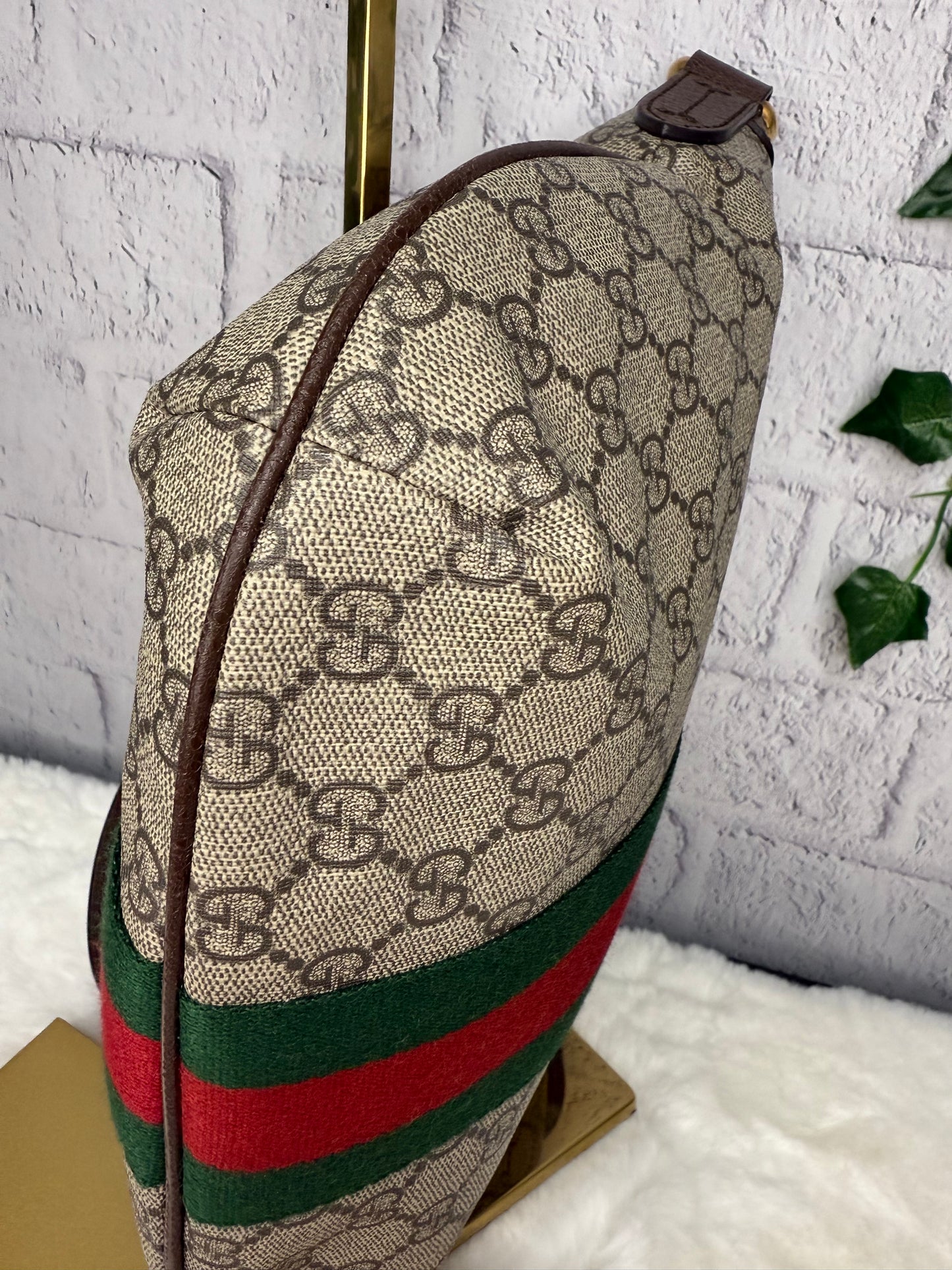 Gucci Supreme Ophidia Half Moon Hobo Bag Small