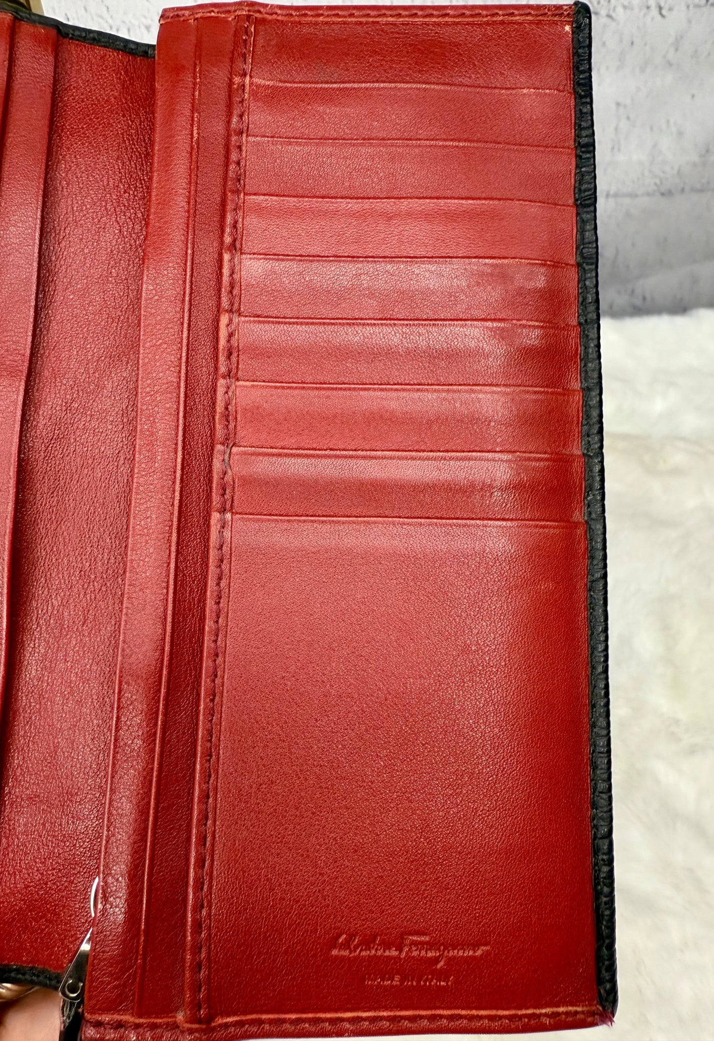 Salvatore Ferragamo Gancini Organizer Wallet Black
