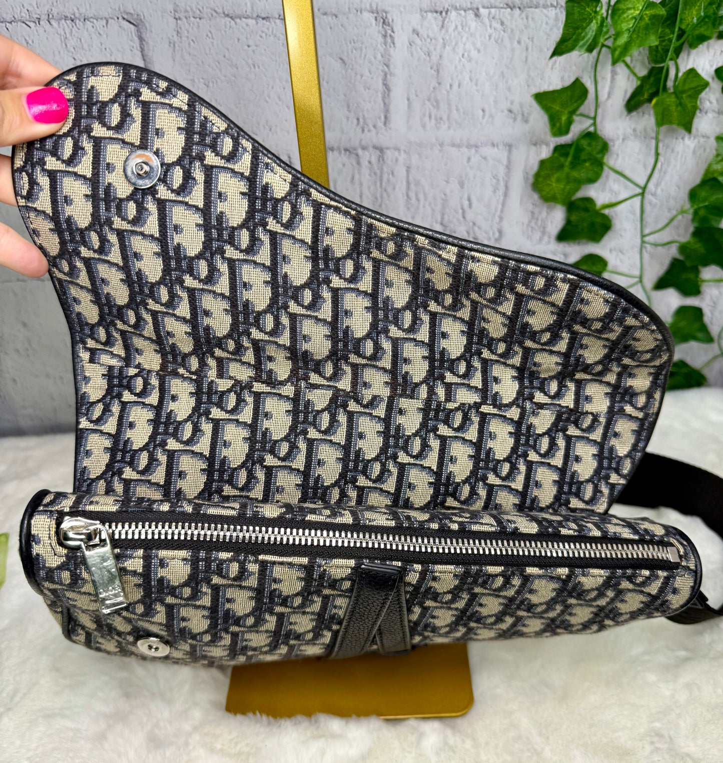 Dior Oblique Jacquard Saddle Crossbody/Belt Bag