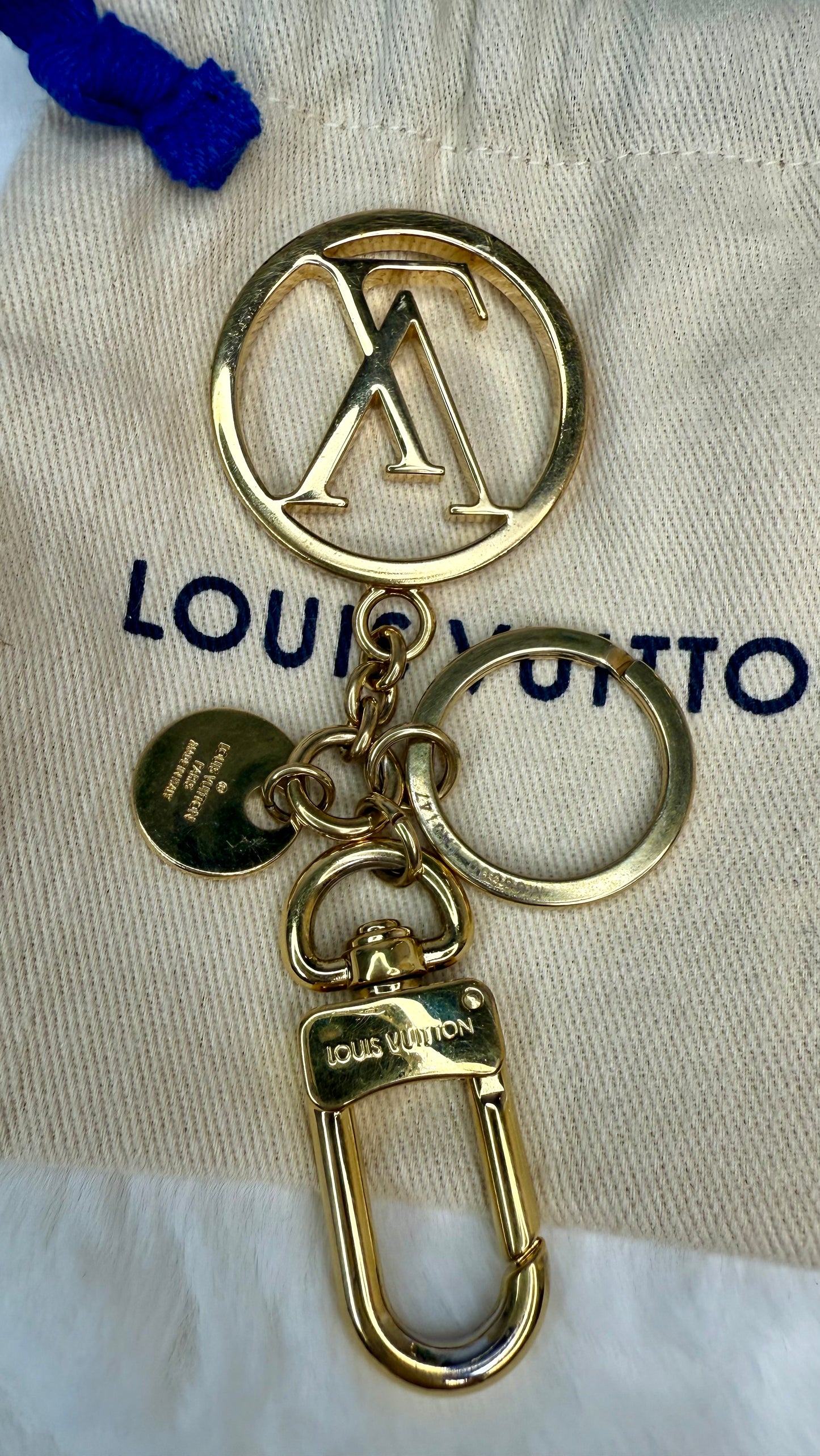 Louis Vuitton Gold Circles Keychain Bag Charm
