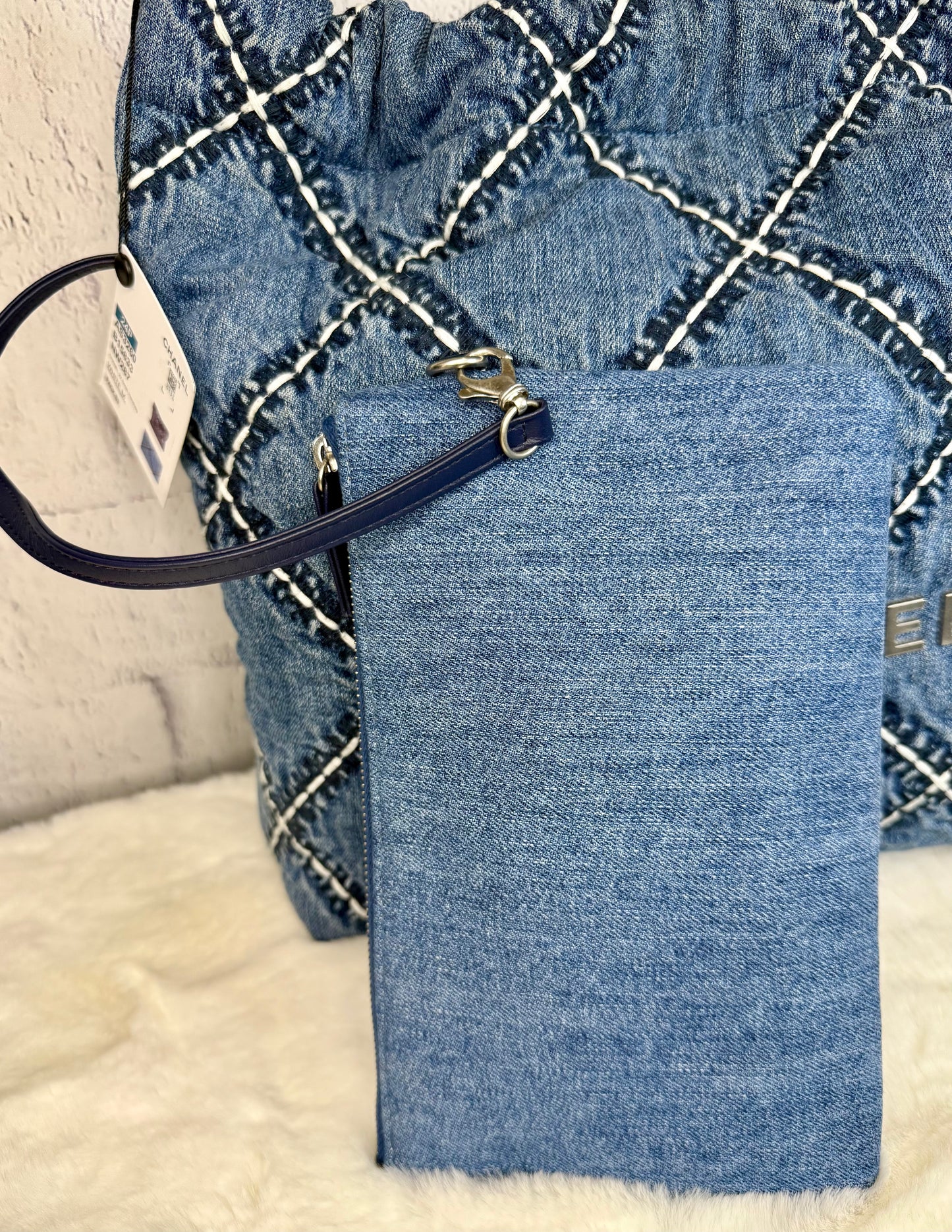 Chanel 22 Denim Hobo Bag w/ Pouch Small (Not Mini) NEW With Tags