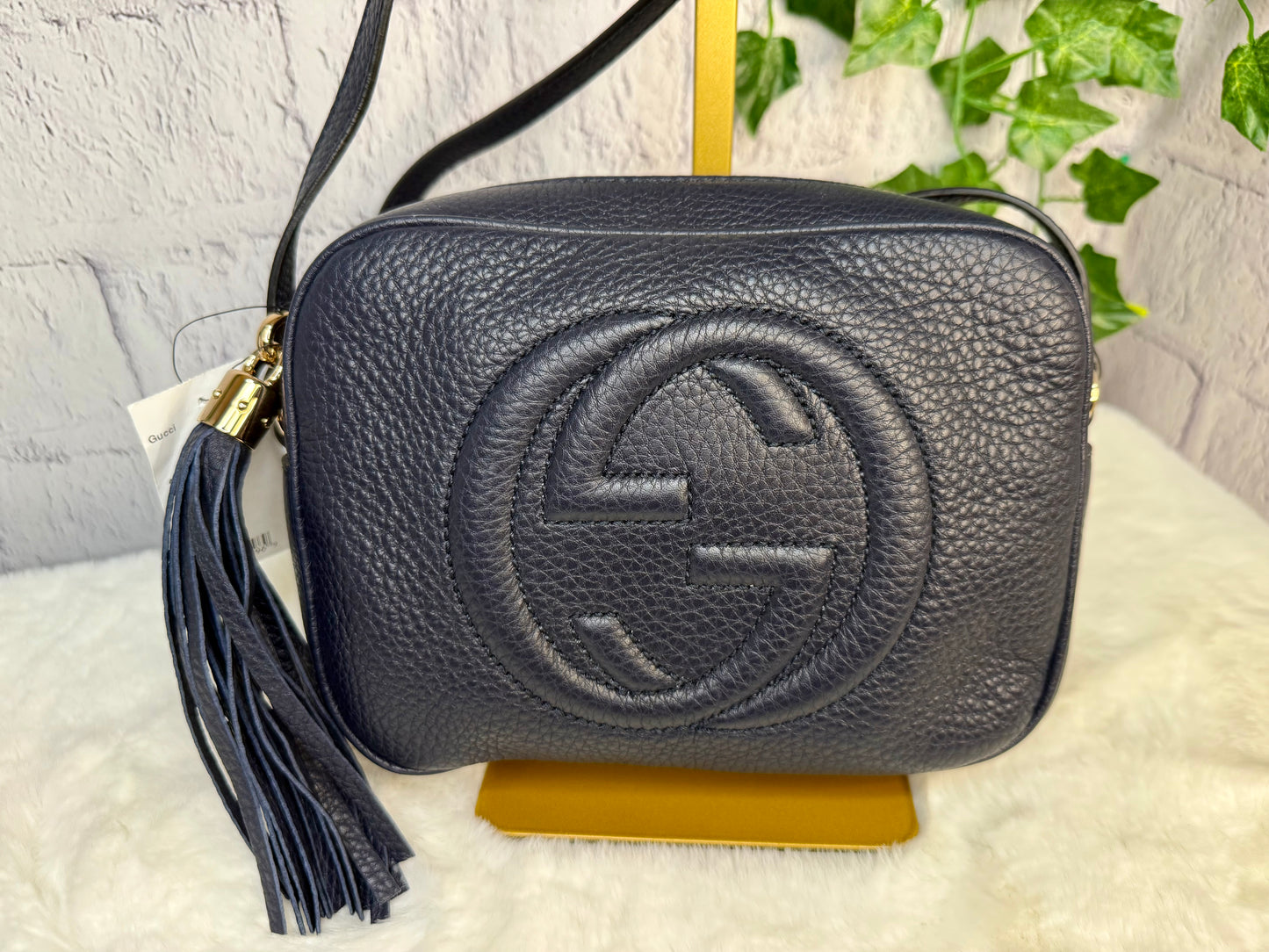 Gucci Soho Disco Dark Navy Leather Bag NWT