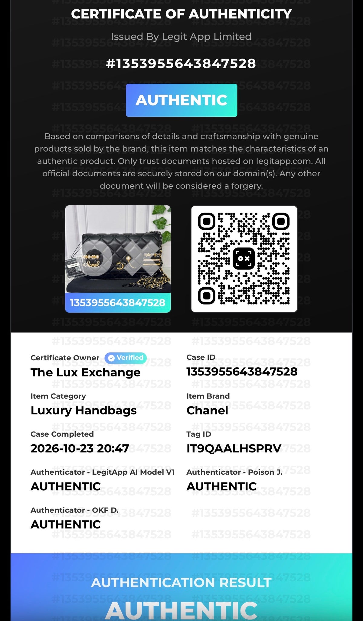 Chanel Coco Clips Wallet On Chain (Black Lambskin) - Excellent