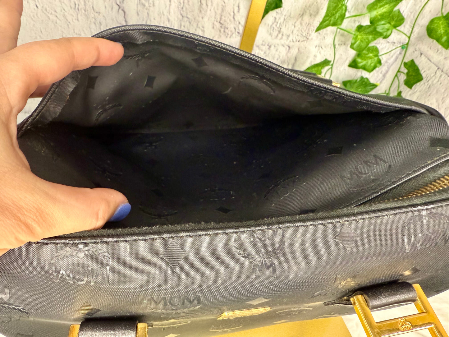 MCM Visetos Boston Bag